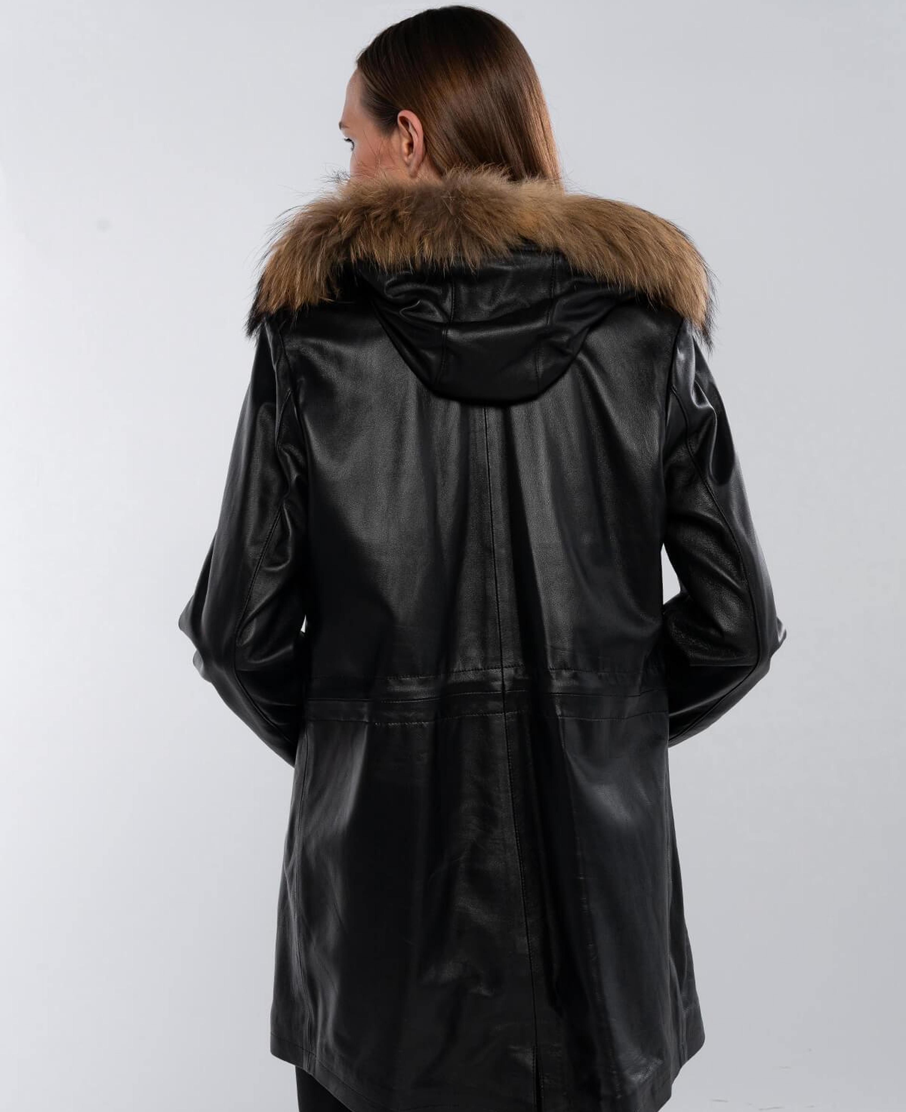 Tamer Tanca Kadın Hakiki Deri Siyah Deri Deri Mont