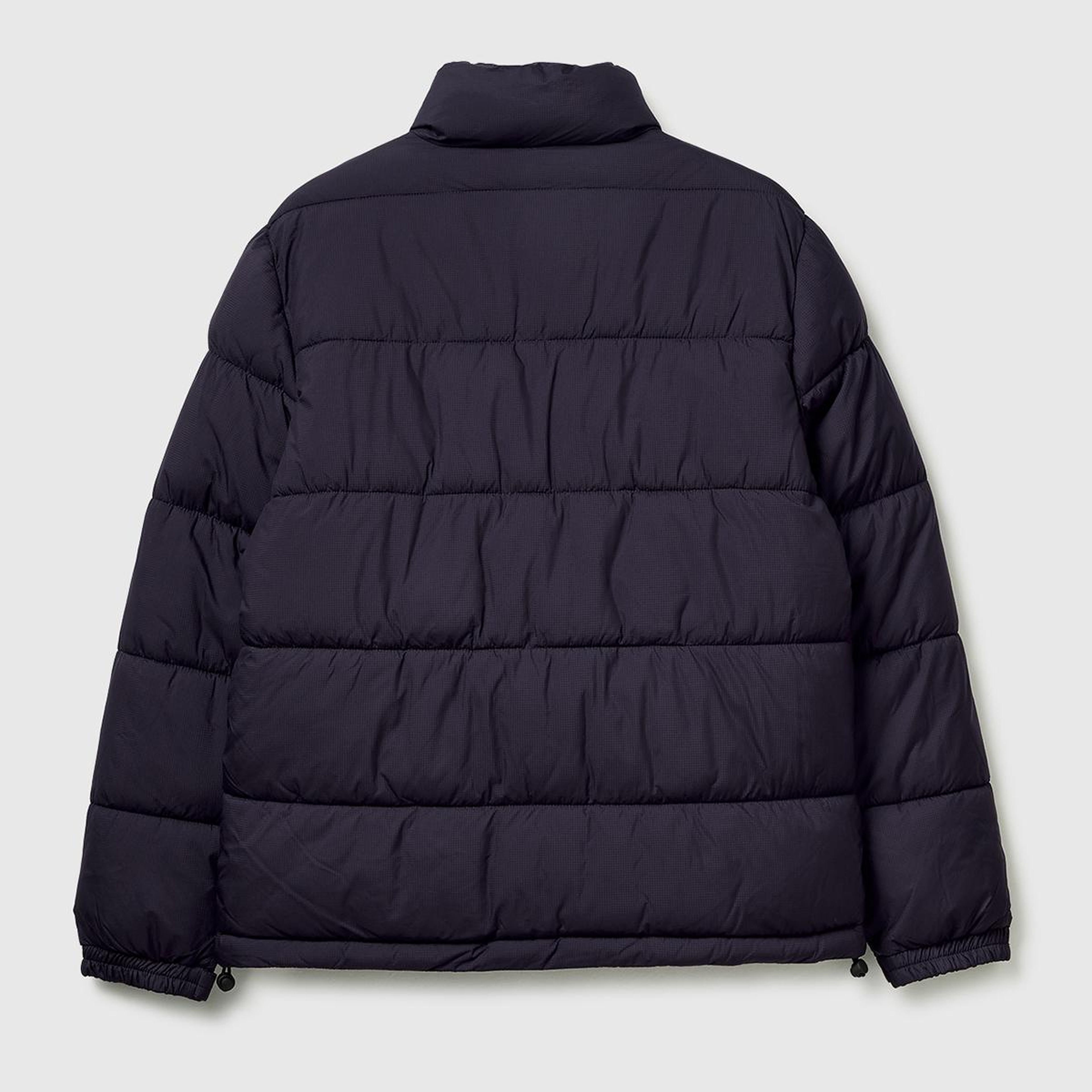 Erkek Lacivert Fermuarlı Cep Detaylı Dik Yaka Şişme Mont