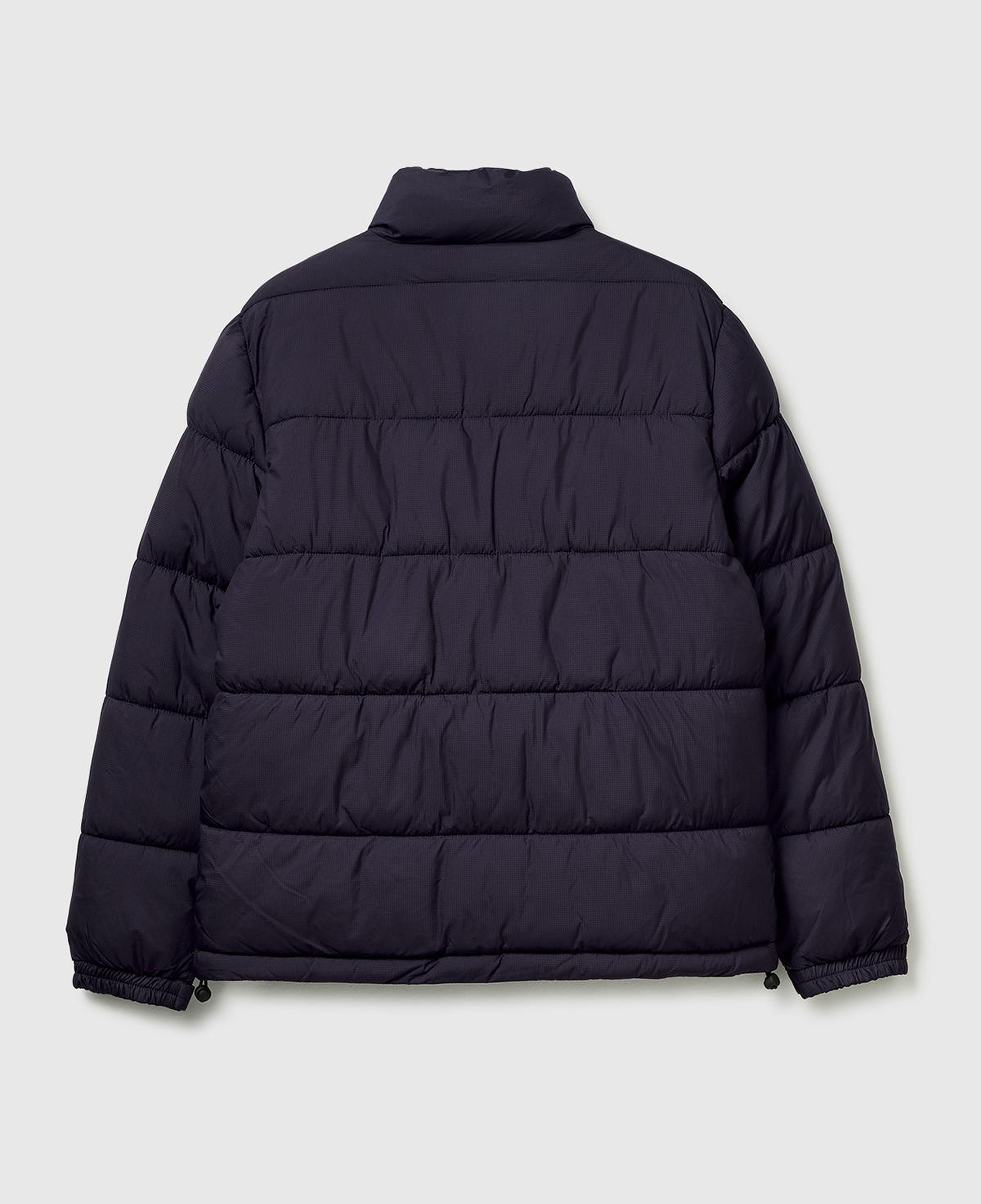 Erkek Lacivert Fermuarlı Cep Detaylı Dik Yaka Şişme Mont