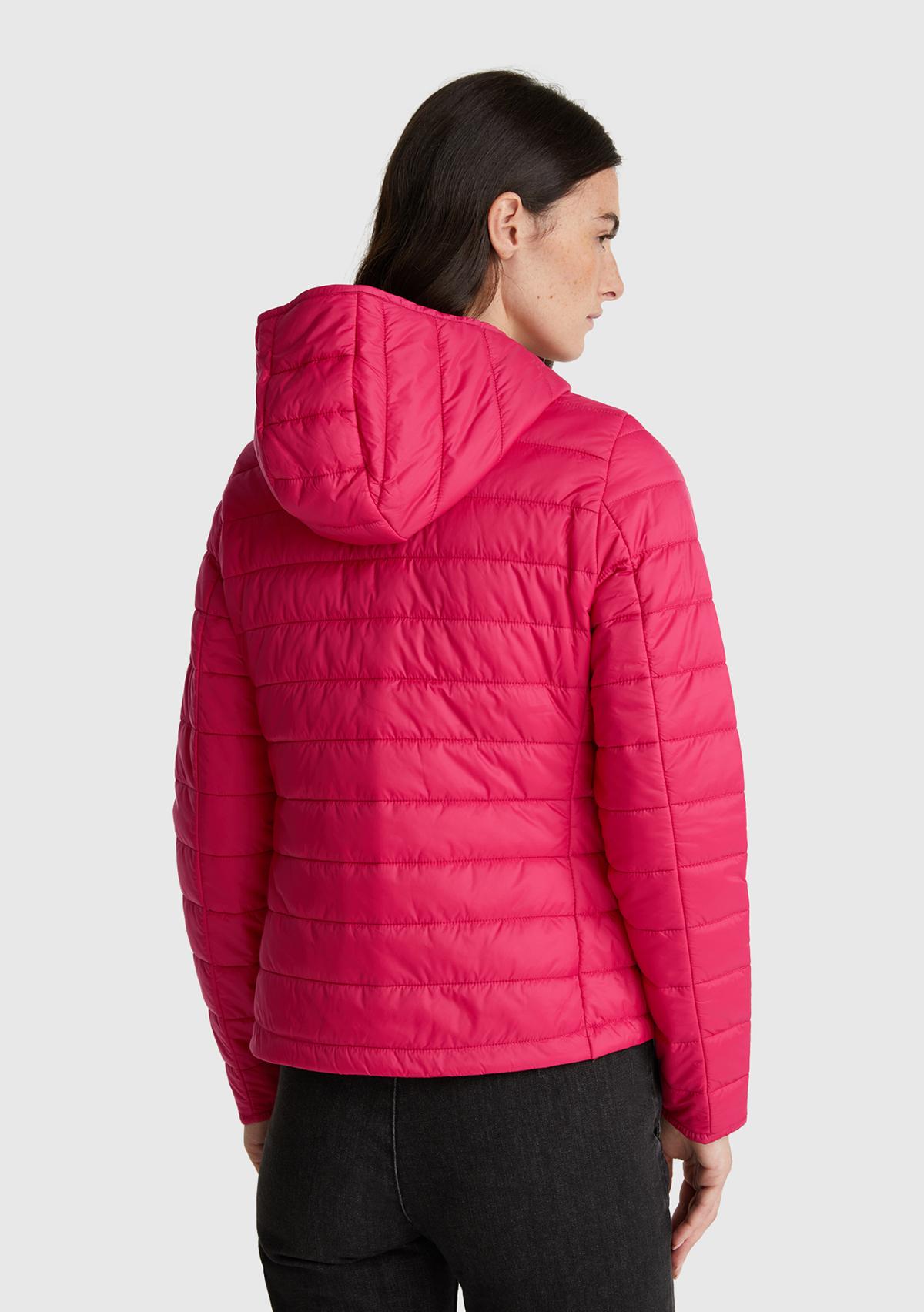 Kadın Fuşya Kapüşonlu Slim Fit Puffer Mont