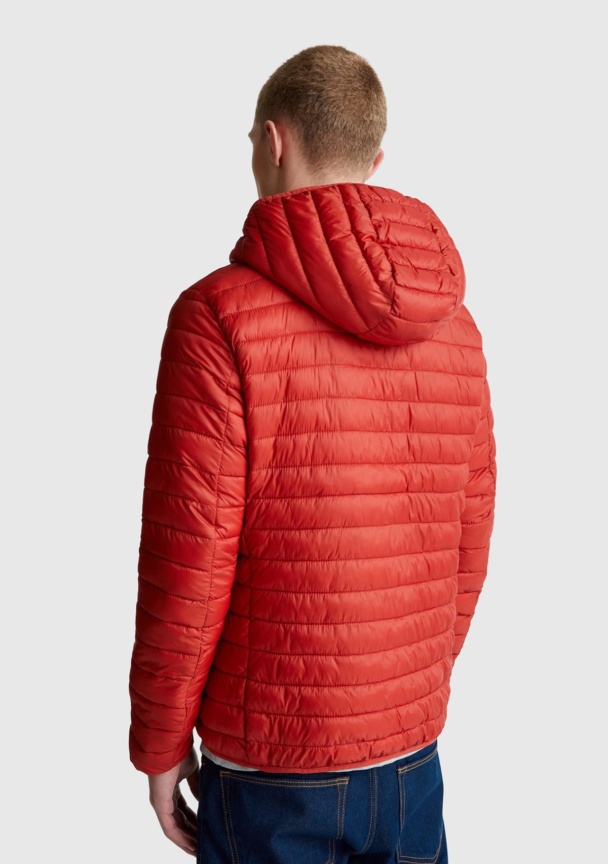 Erkek Kırmızı Regular Fit Kapüşonlu Puffer Mont