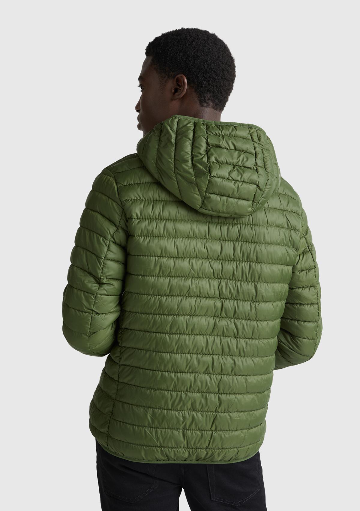 Erkek Haki Yeşilli Regular Fit Kapüşonlu Puffer Mont