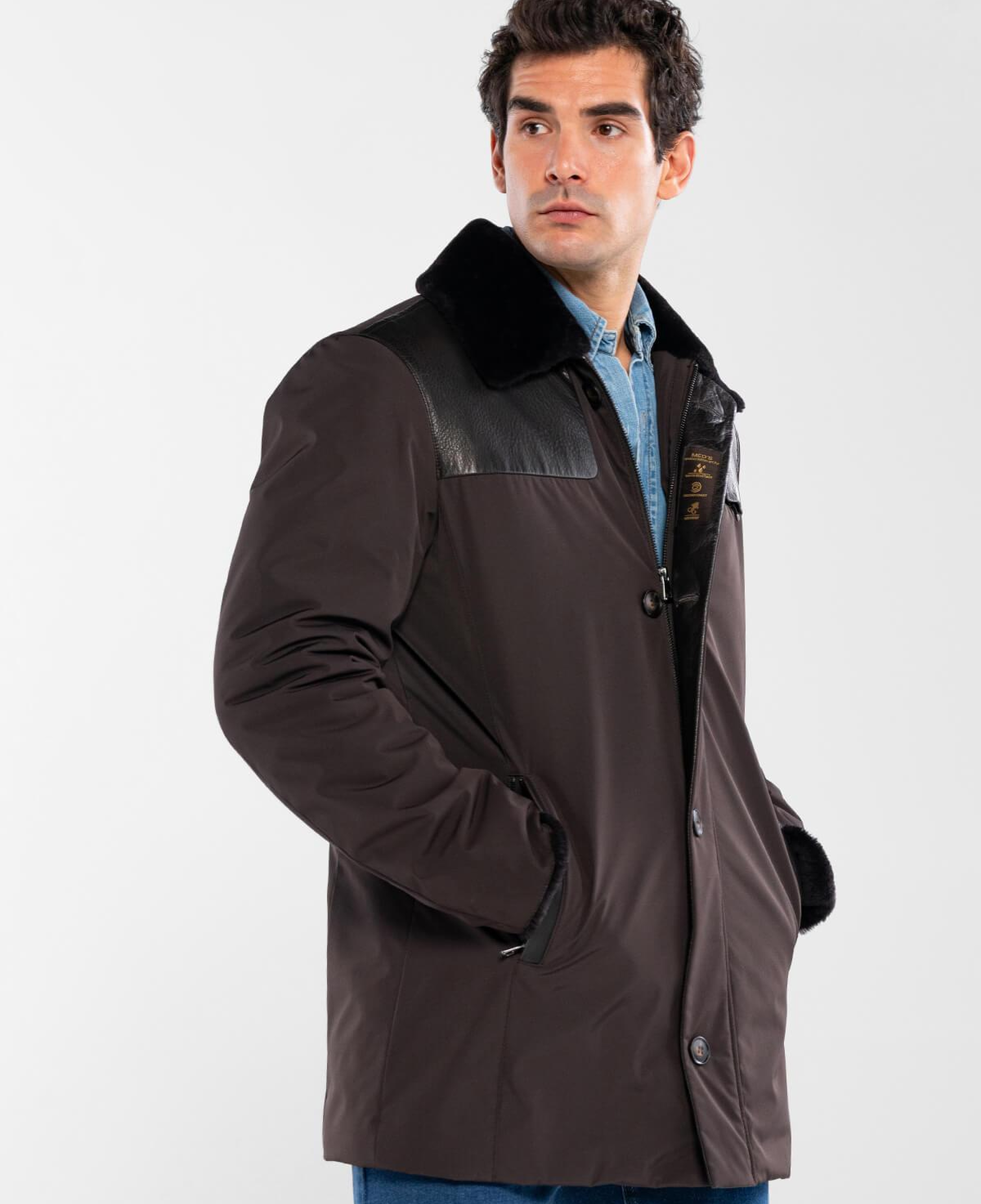 Tamer Tanca Erkek Tekstil & Deri Kahverengi Mont