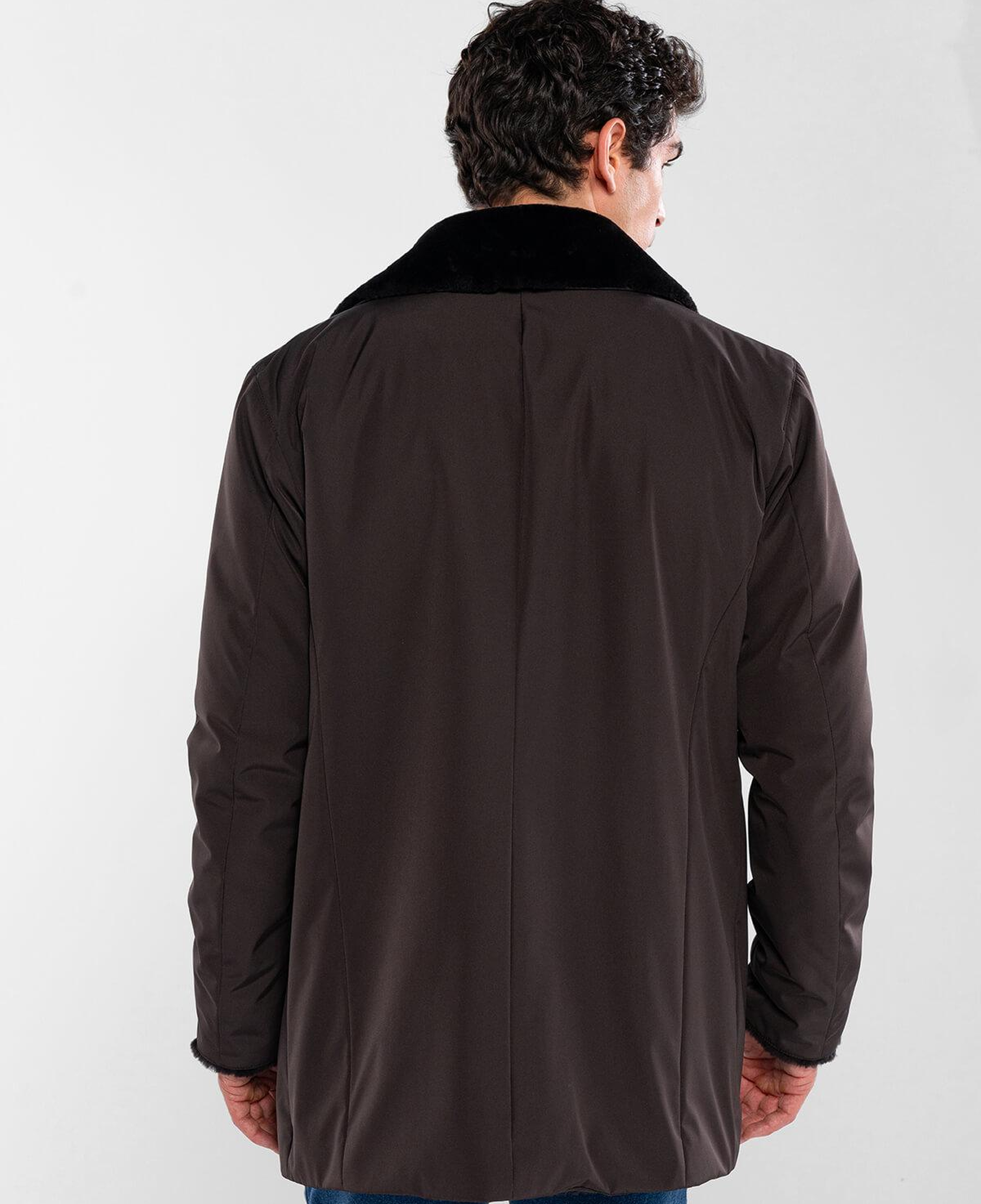 Tamer Tanca Erkek Tekstil & Deri Kahverengi Mont