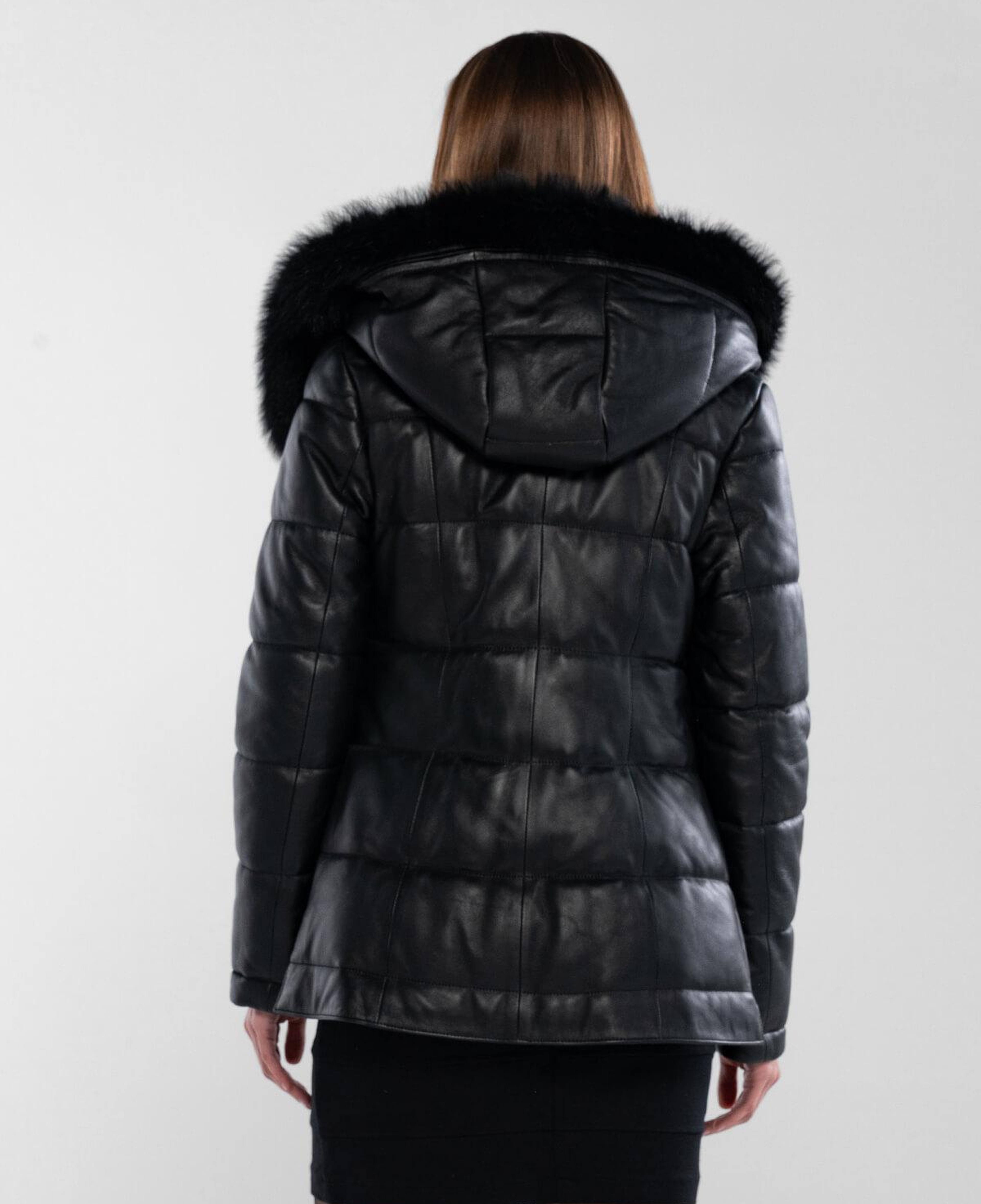 Tamer Tanca Kadın Hakiki Deri Siyah Deri Deri Mont