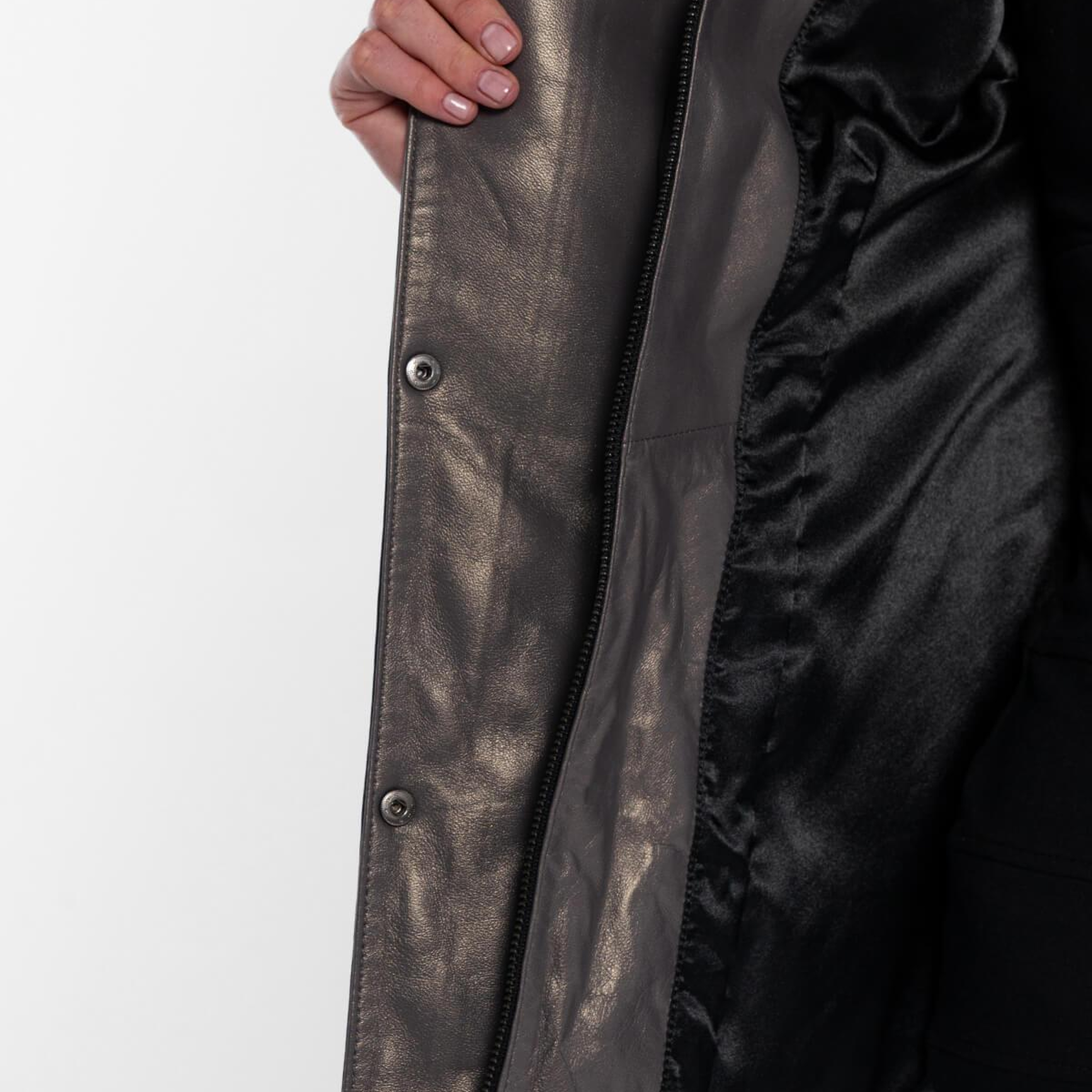 Tamer Tanca Kadın Hakiki Deri Siyah Deri Deri Mont