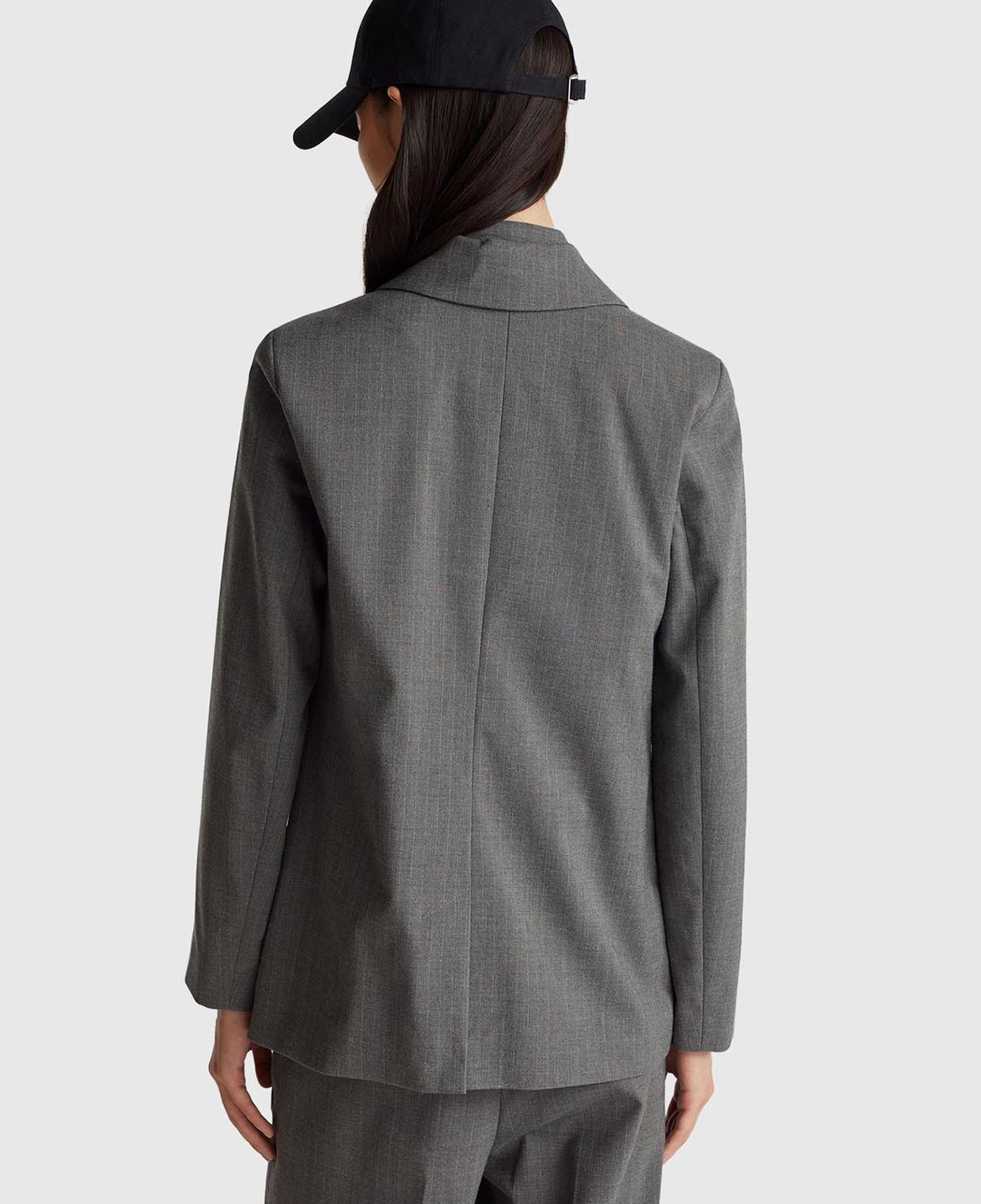 Kadın Taba Viskoz Karışımlı Çizgili Düğmeli Slim Fit Blazer Ceket