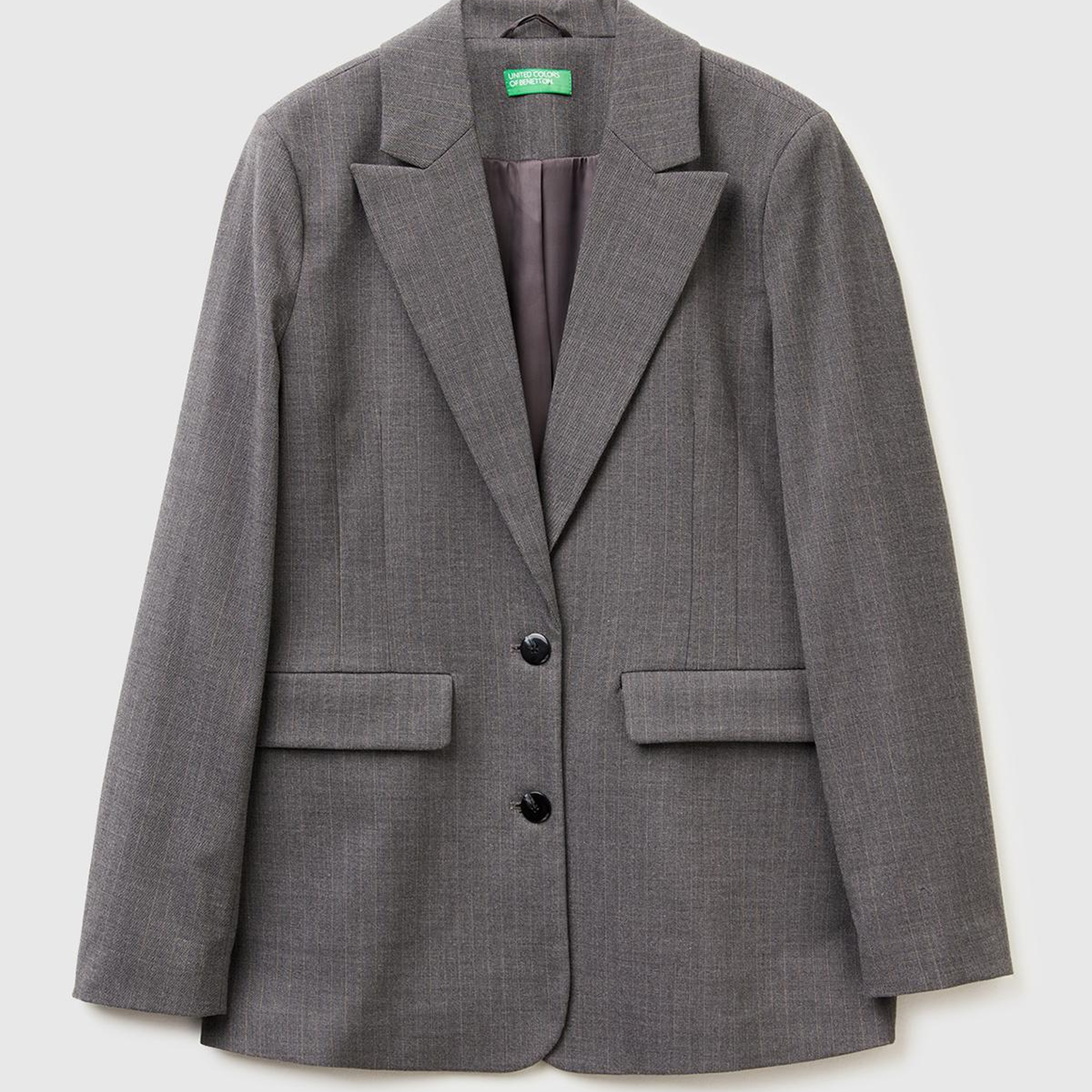 Kadın Taba Viskoz Karışımlı Çizgili Düğmeli Slim Fit Blazer Ceket