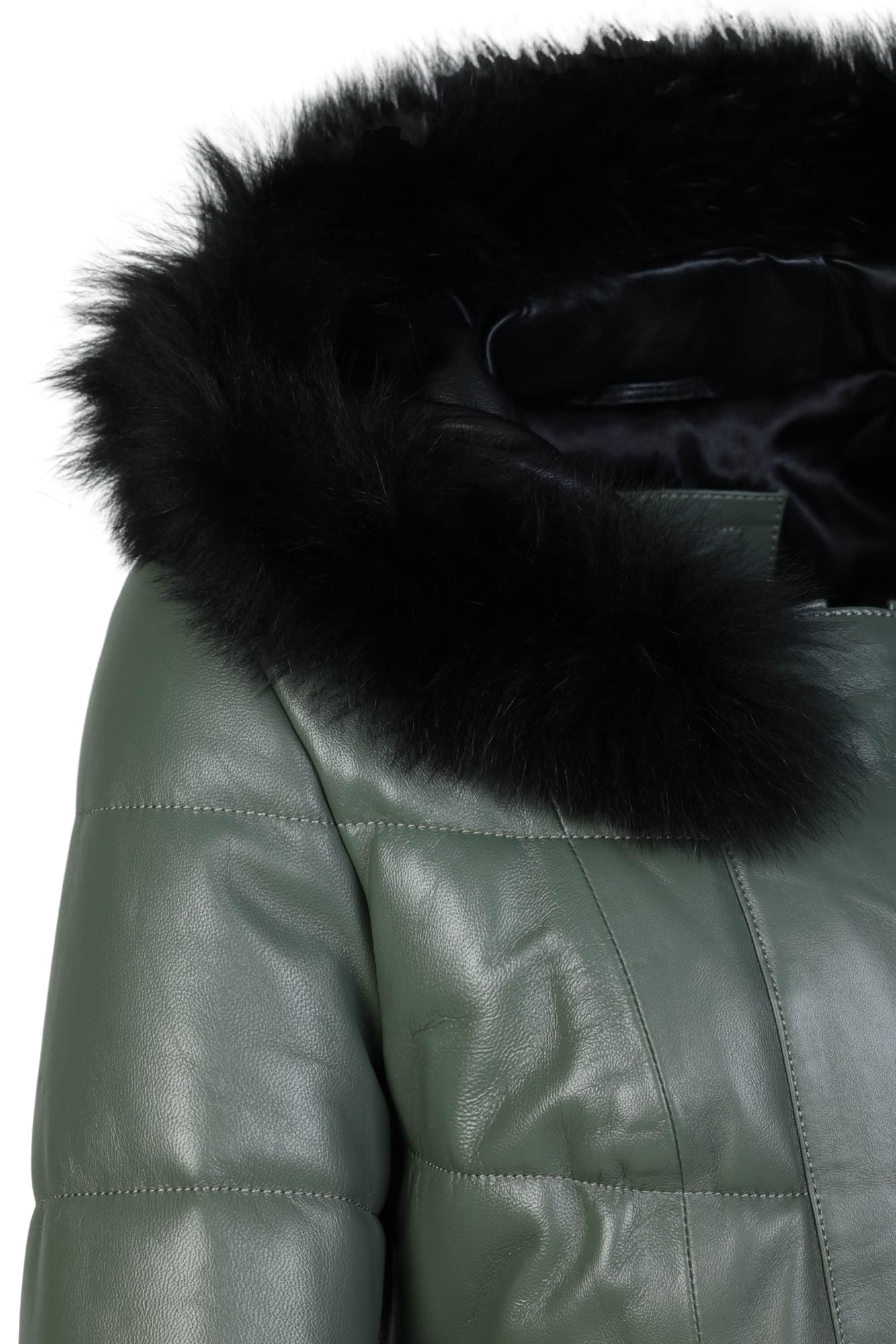 Tamer Tanca Kadın Hakiki Deri Su Yeşili Deri Mont