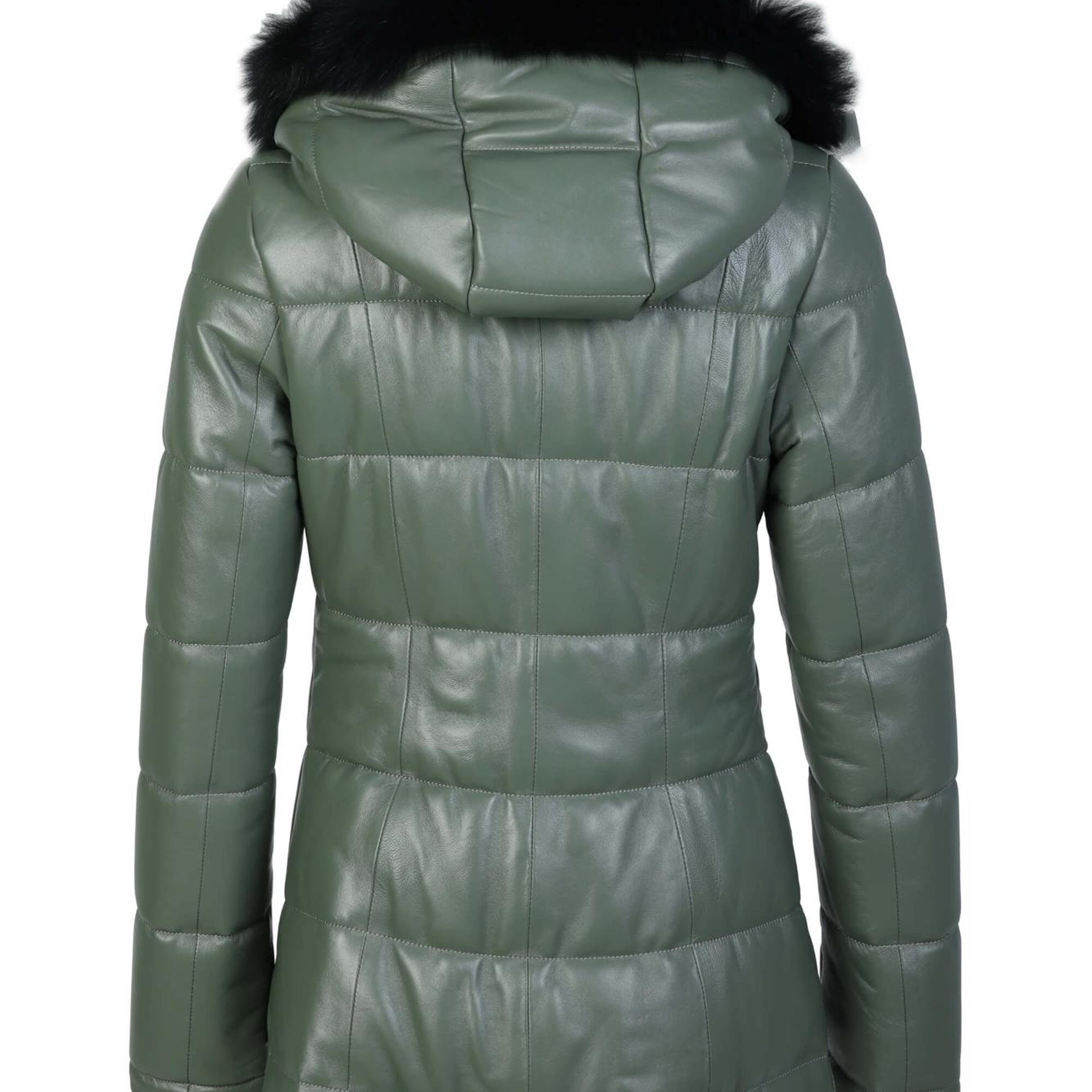 Tamer Tanca Kadın Hakiki Deri Su Yeşili Deri Mont