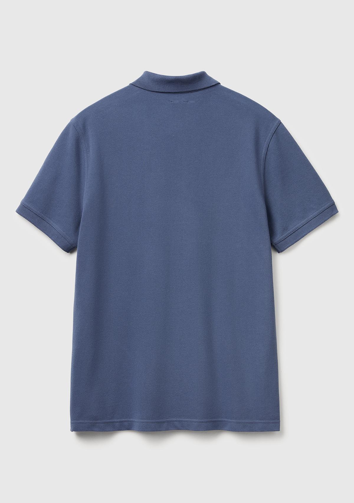 Erkek Havacı Mavi Regular Fit Kısa Kollu Polo T-Shirt