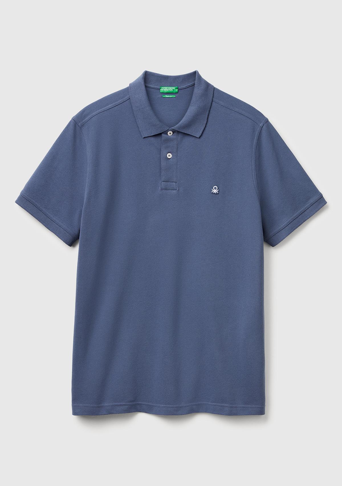 Erkek Havacı Mavi Regular Fit Kısa Kollu Polo T-Shirt