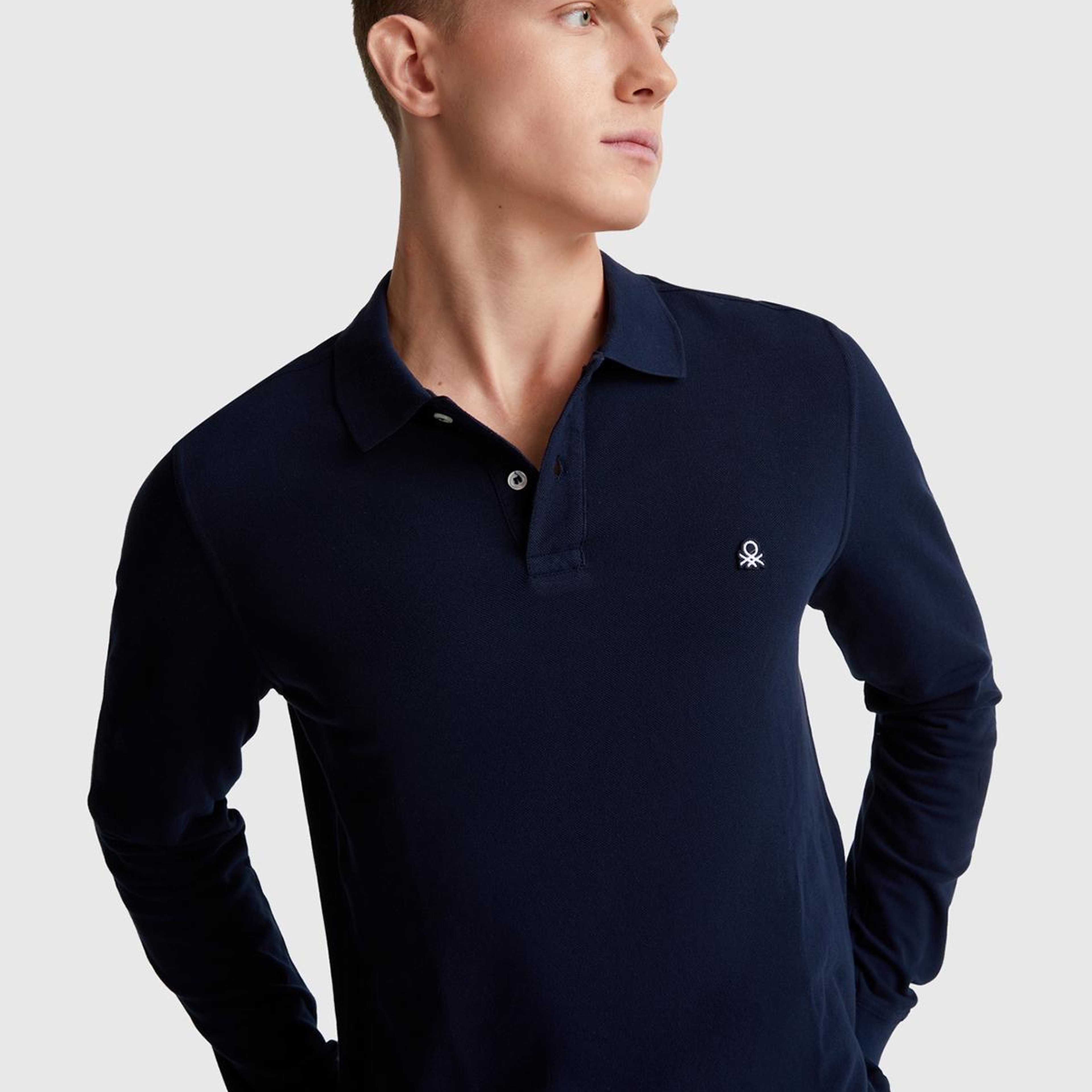 Erkek Lacivert Uzun Kol Polo T-Shirt