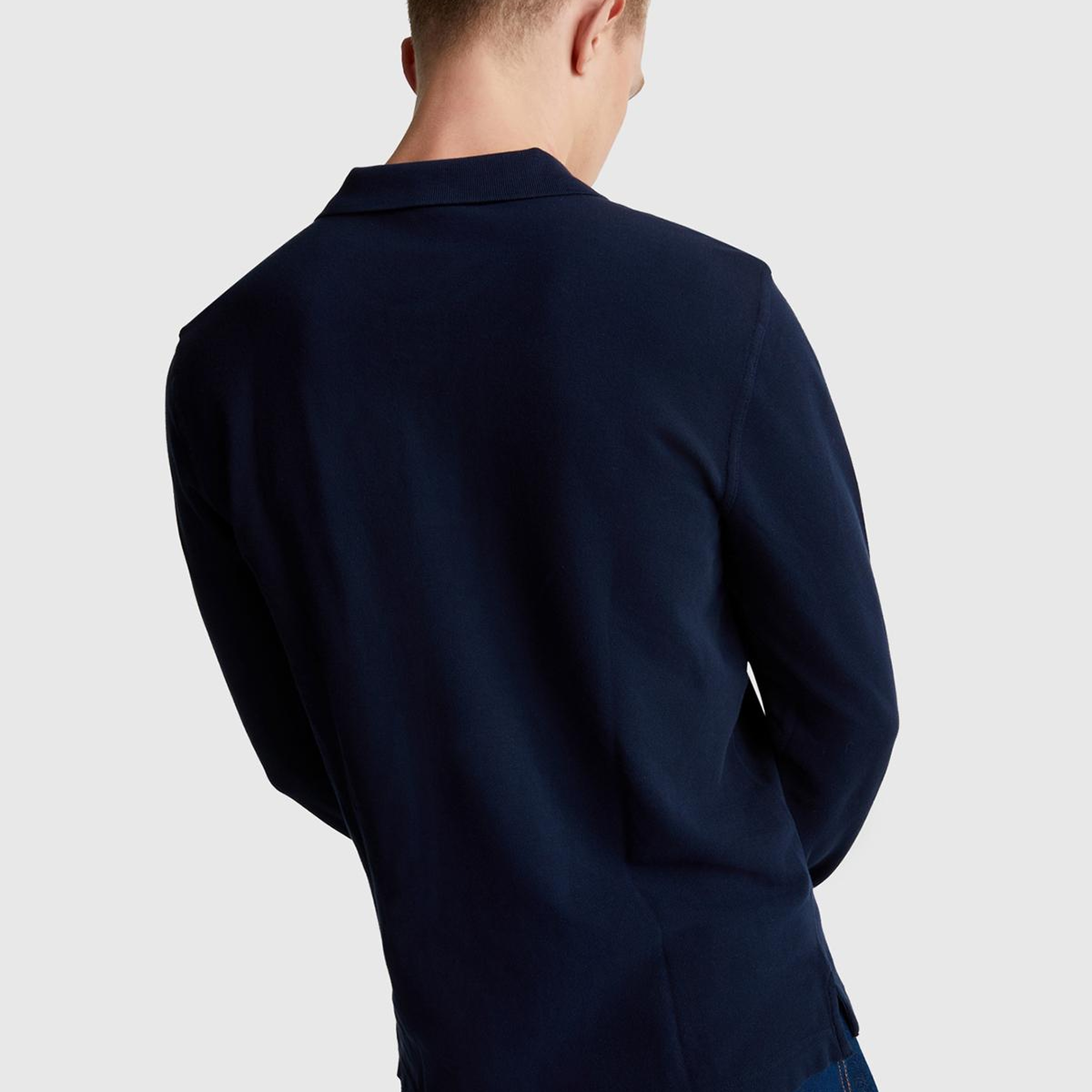 Erkek Lacivert Uzun Kol Polo T-Shirt