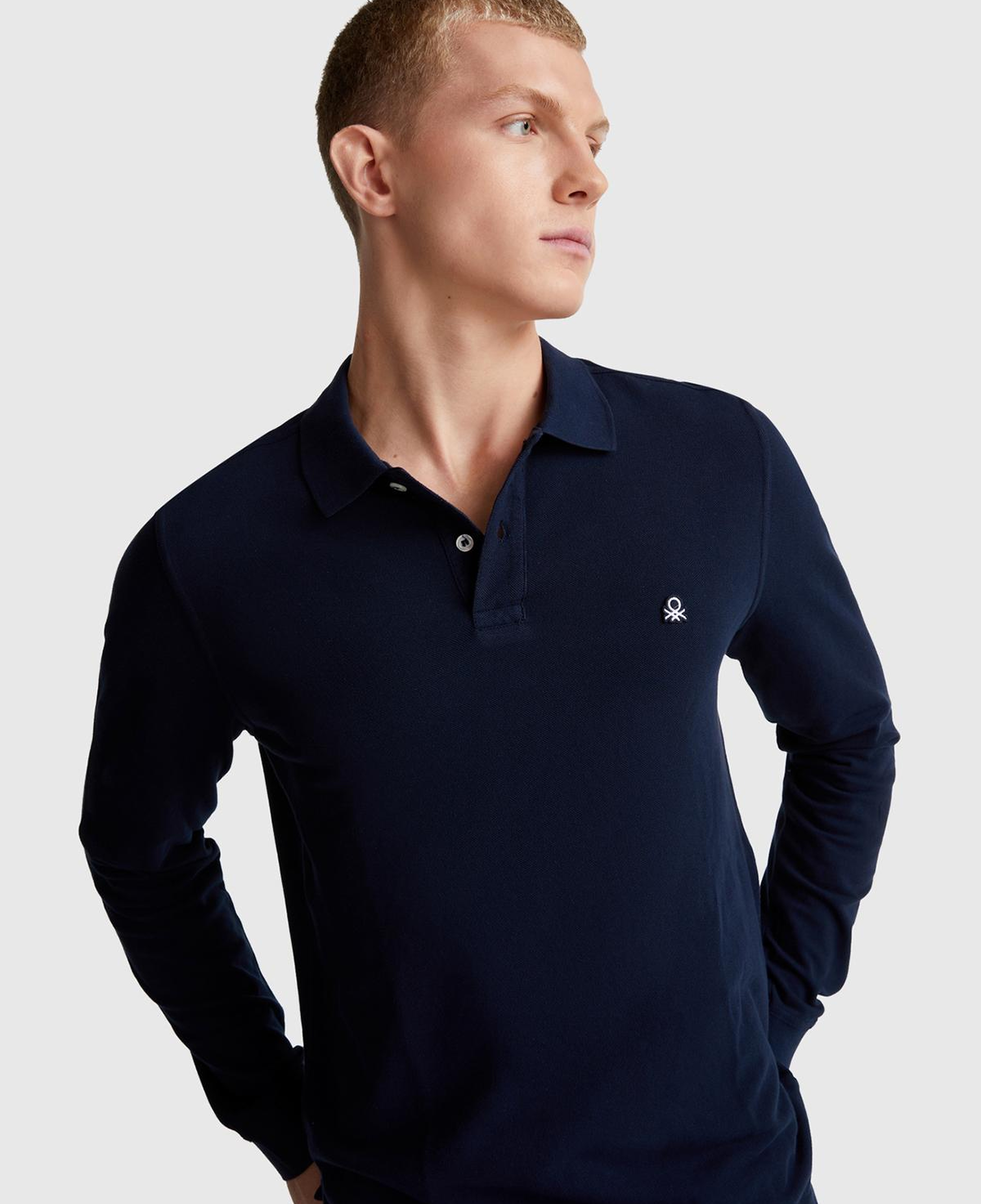 Erkek Lacivert Uzun Kol Polo T-Shirt