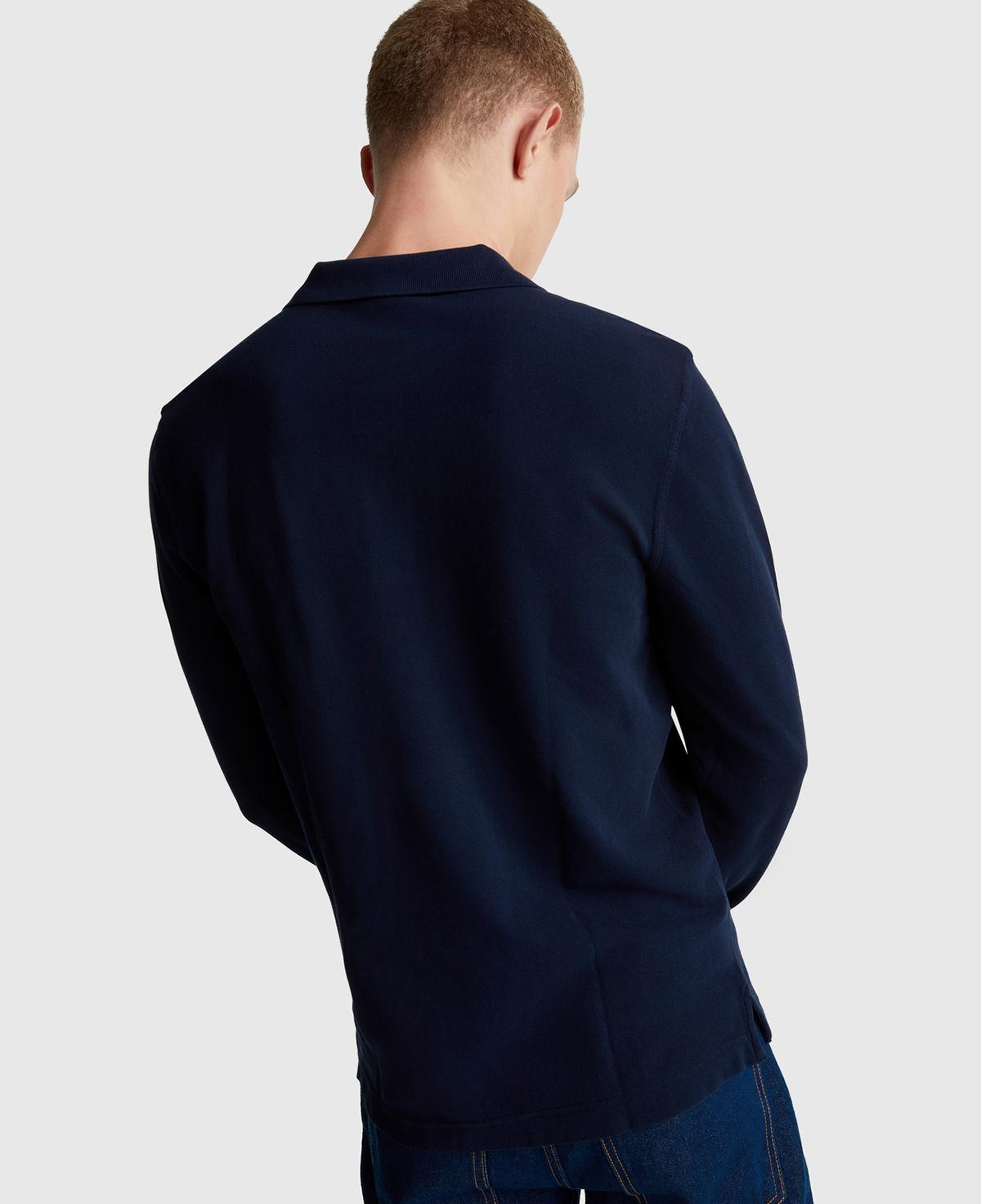 Erkek Lacivert Uzun Kol Polo T-Shirt