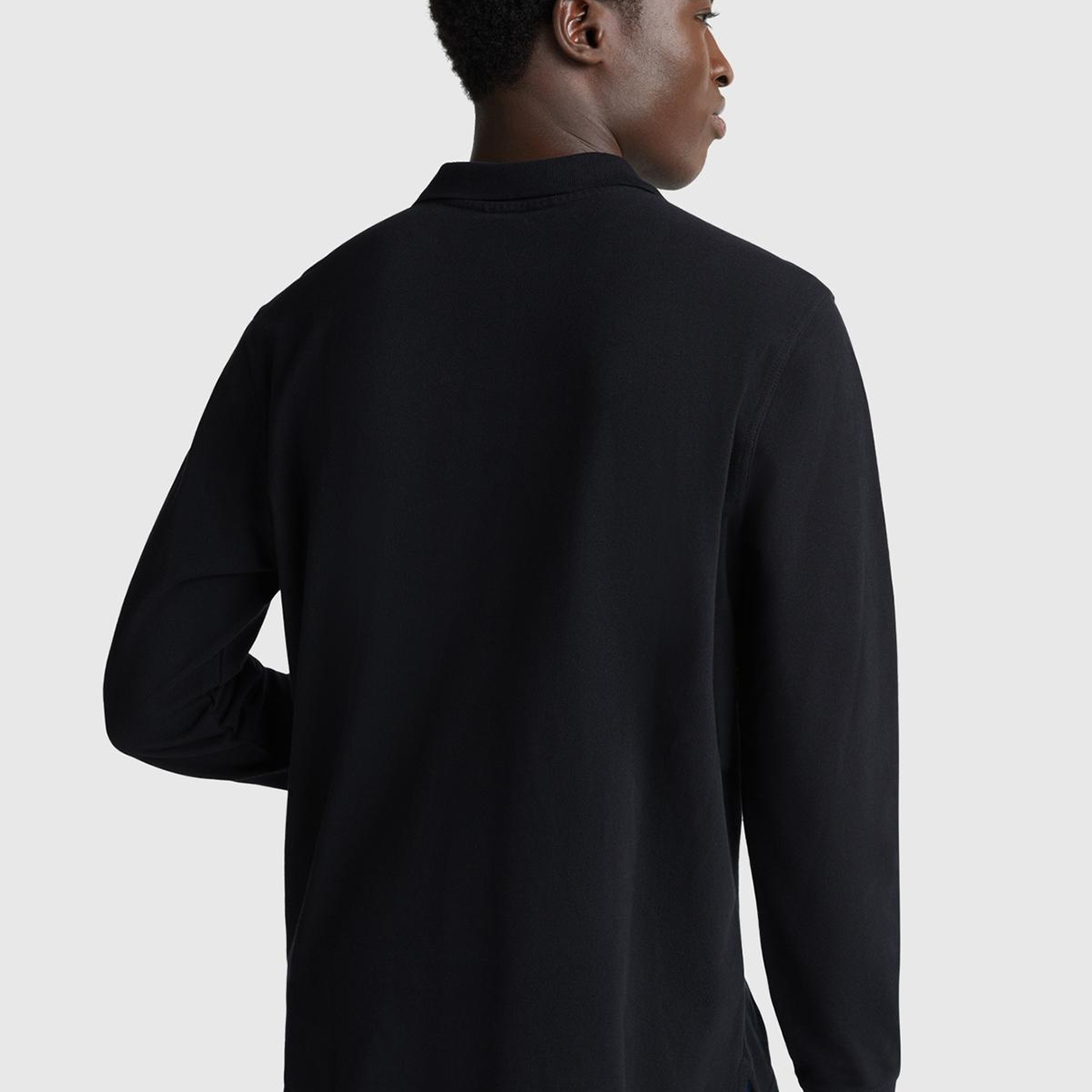 Erkek Siyah Uzun Kol Polo T-Shirt