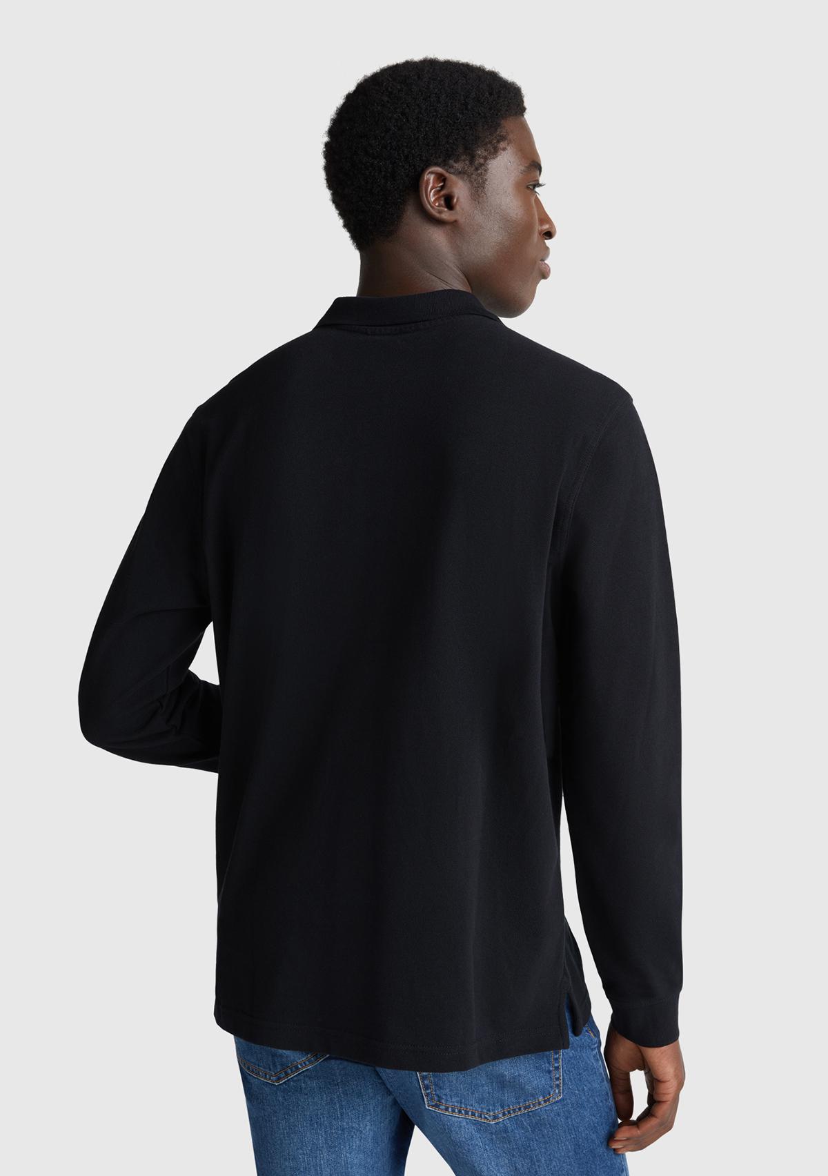 Erkek Siyah Uzun Kol Polo T-Shirt