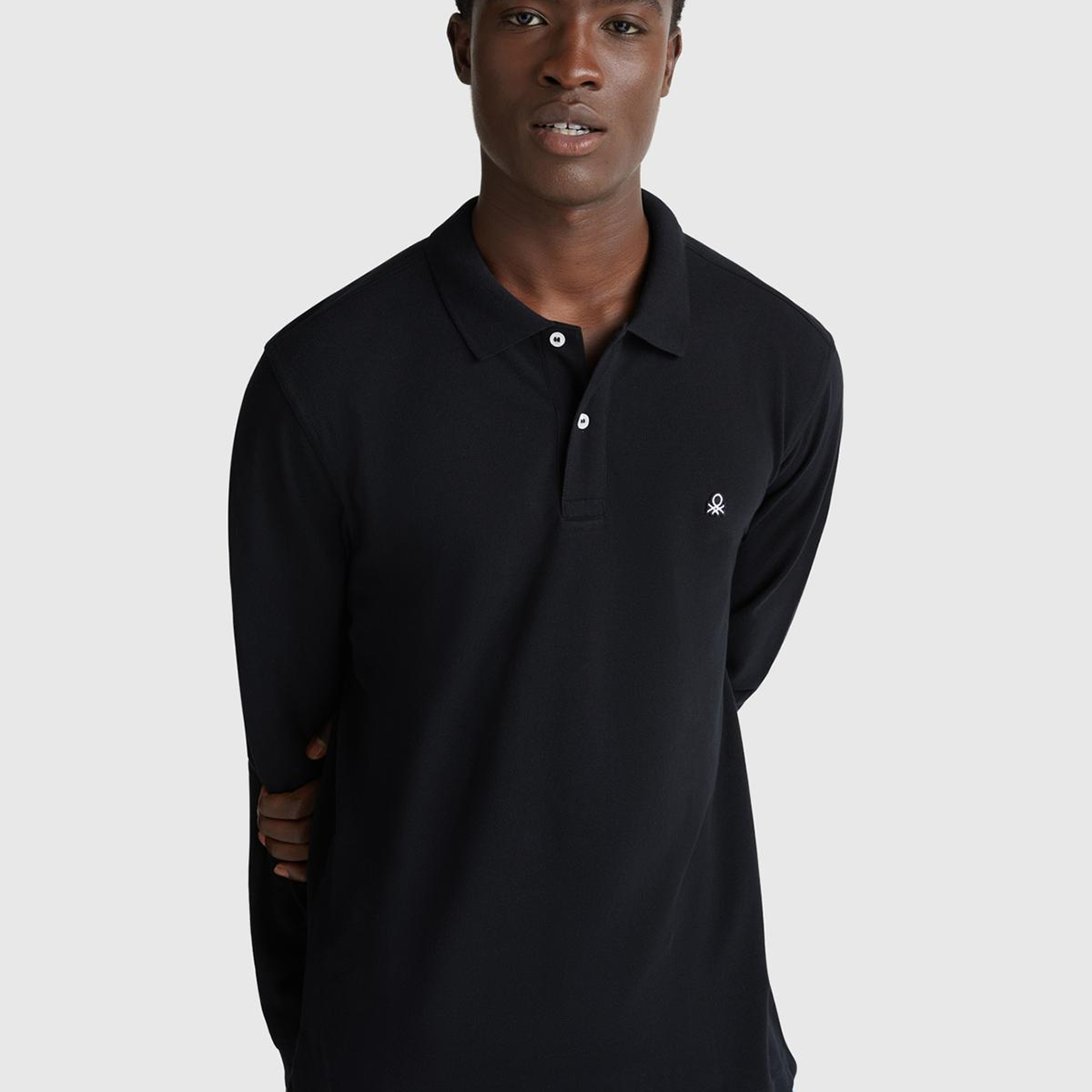 Erkek Siyah Uzun Kol Polo T-Shirt