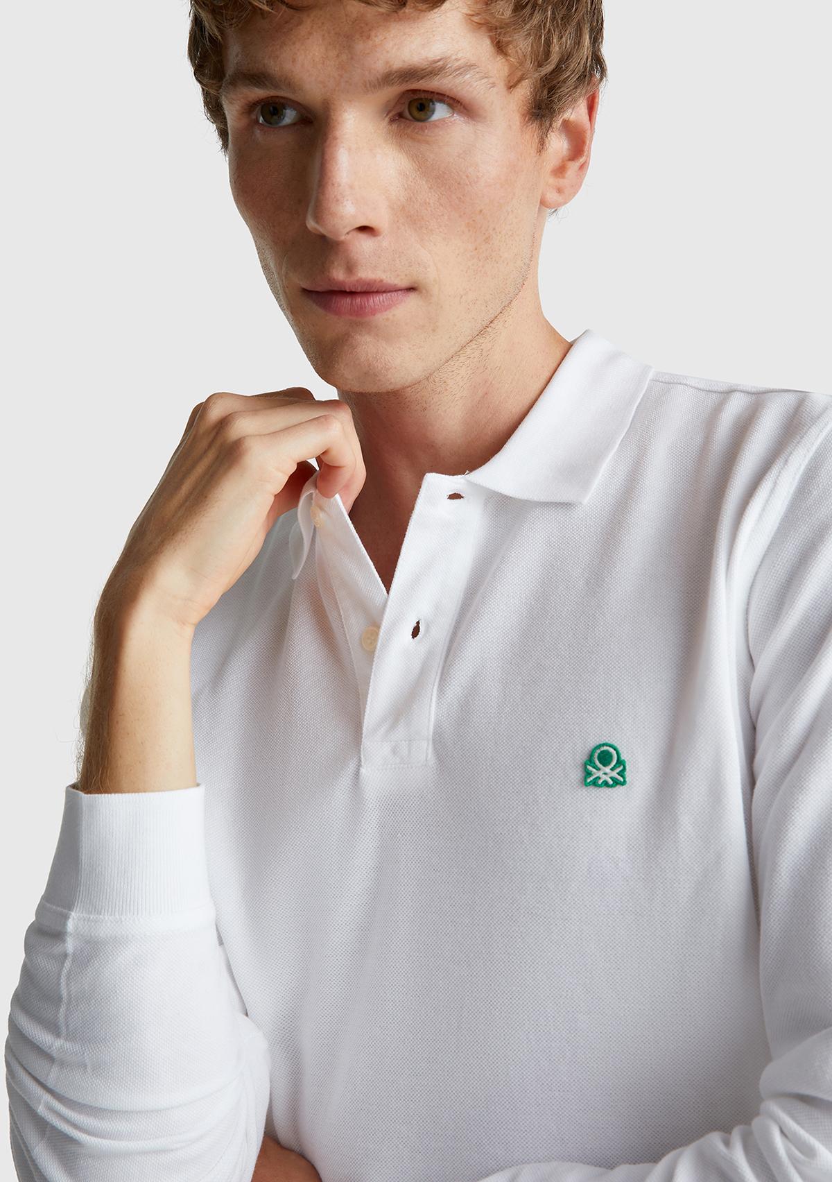 Erkek Beyaz Uzun Kol Polo T-Shirt