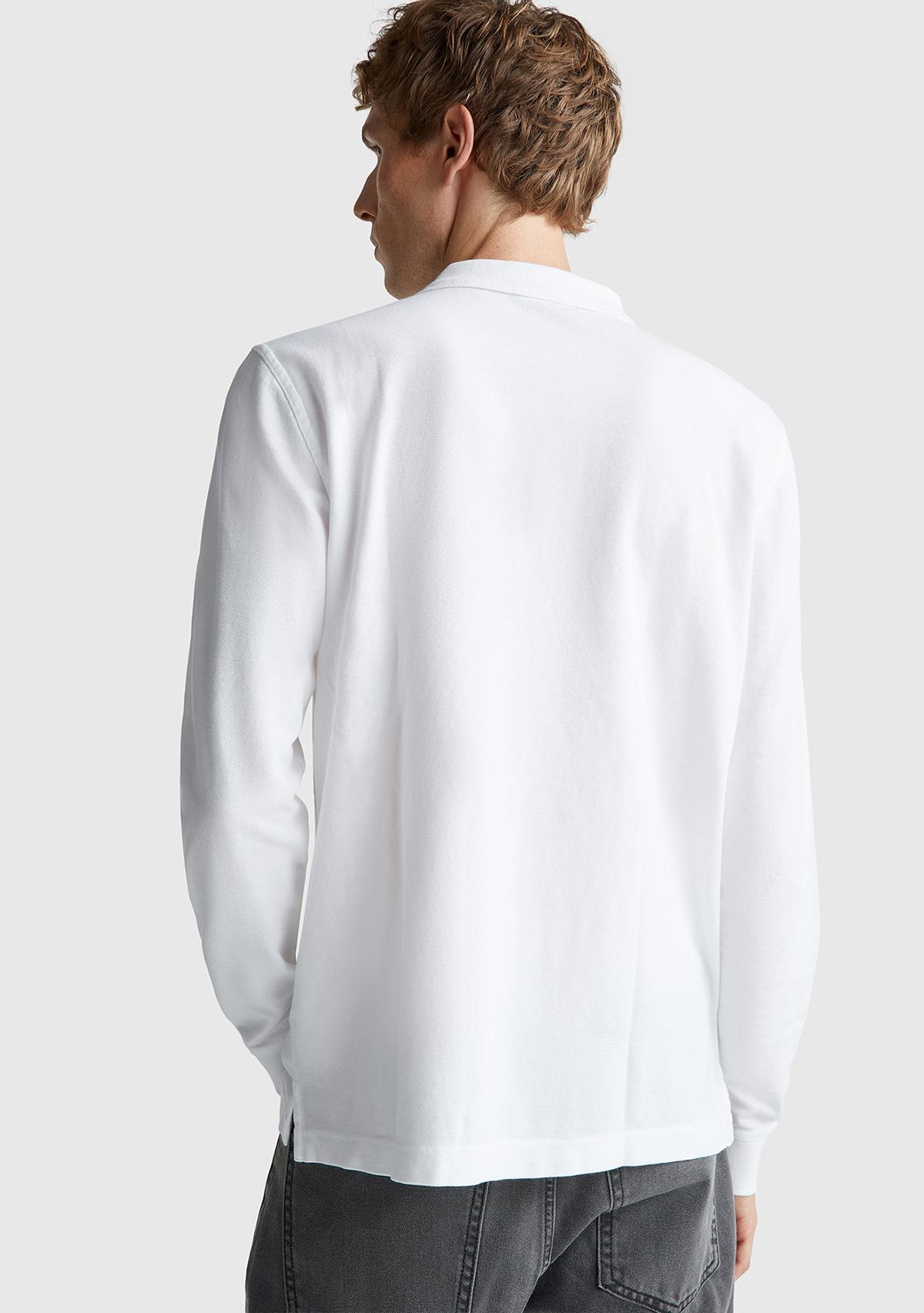 Erkek Beyaz Uzun Kol Polo T-Shirt