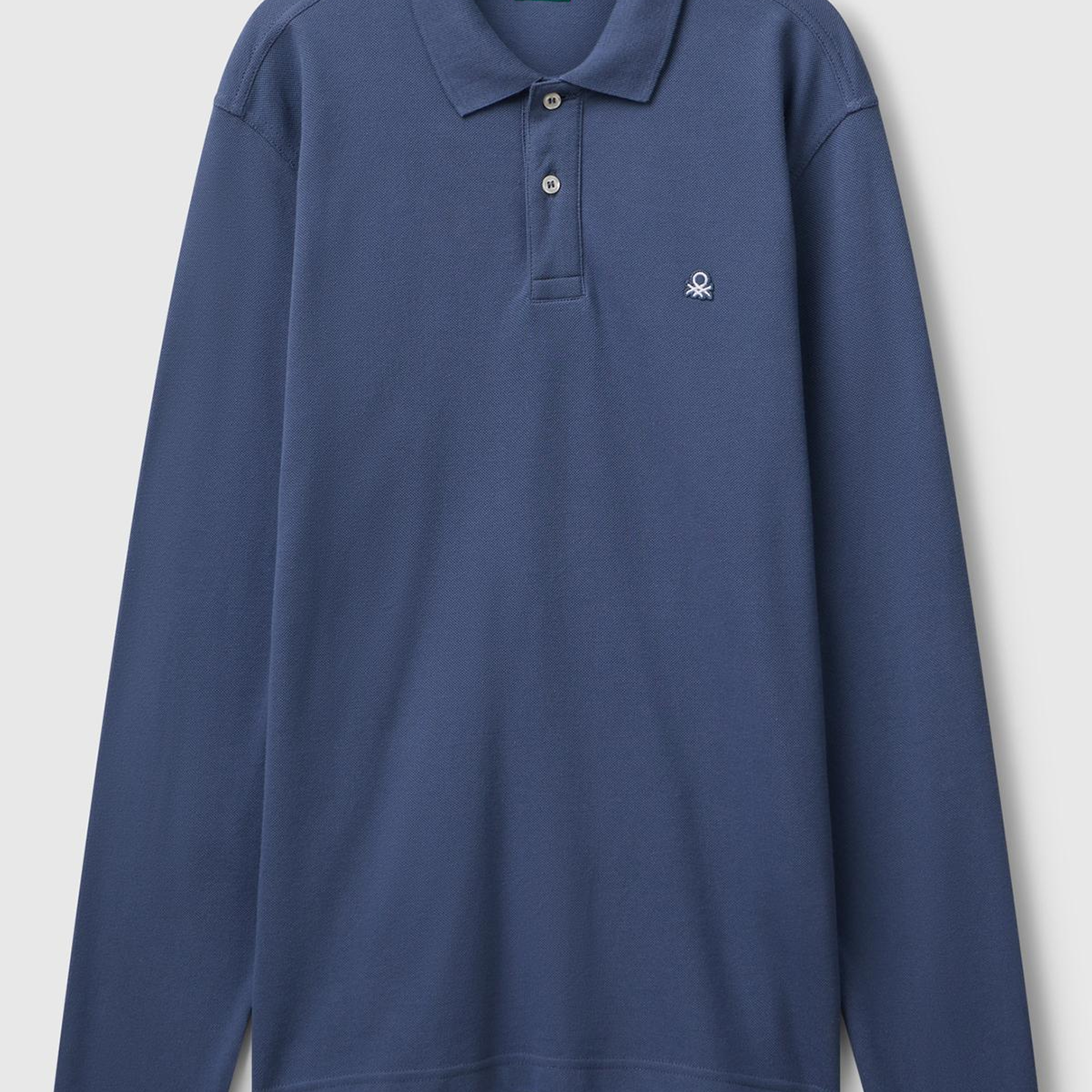 Erkek Havacı Mavi Uzun Kol Polo T-Shirt