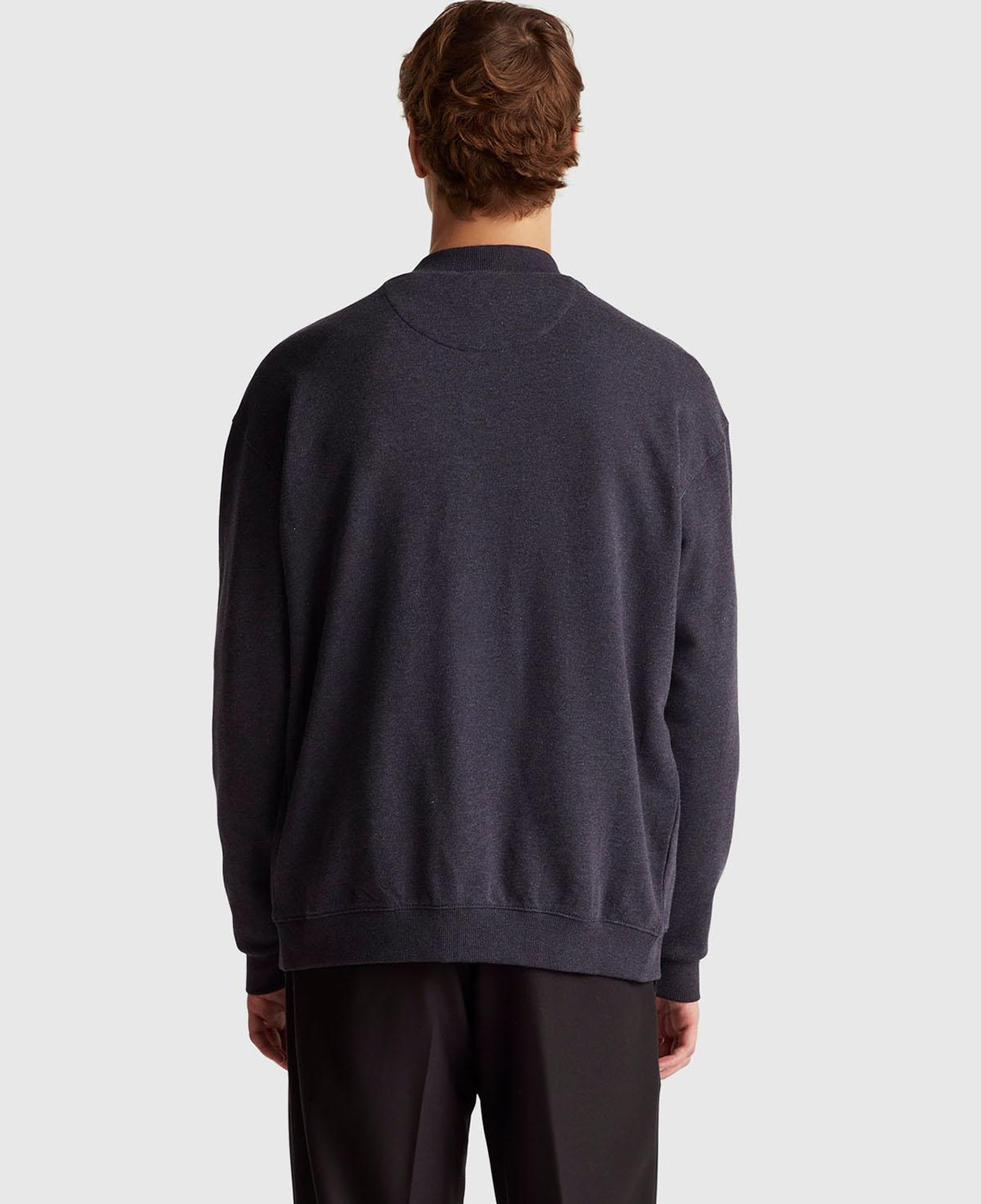 Erkek Lacivert %100 Pamuk Logo İşlemeli Cep Detaylı Düğmeli Hırka