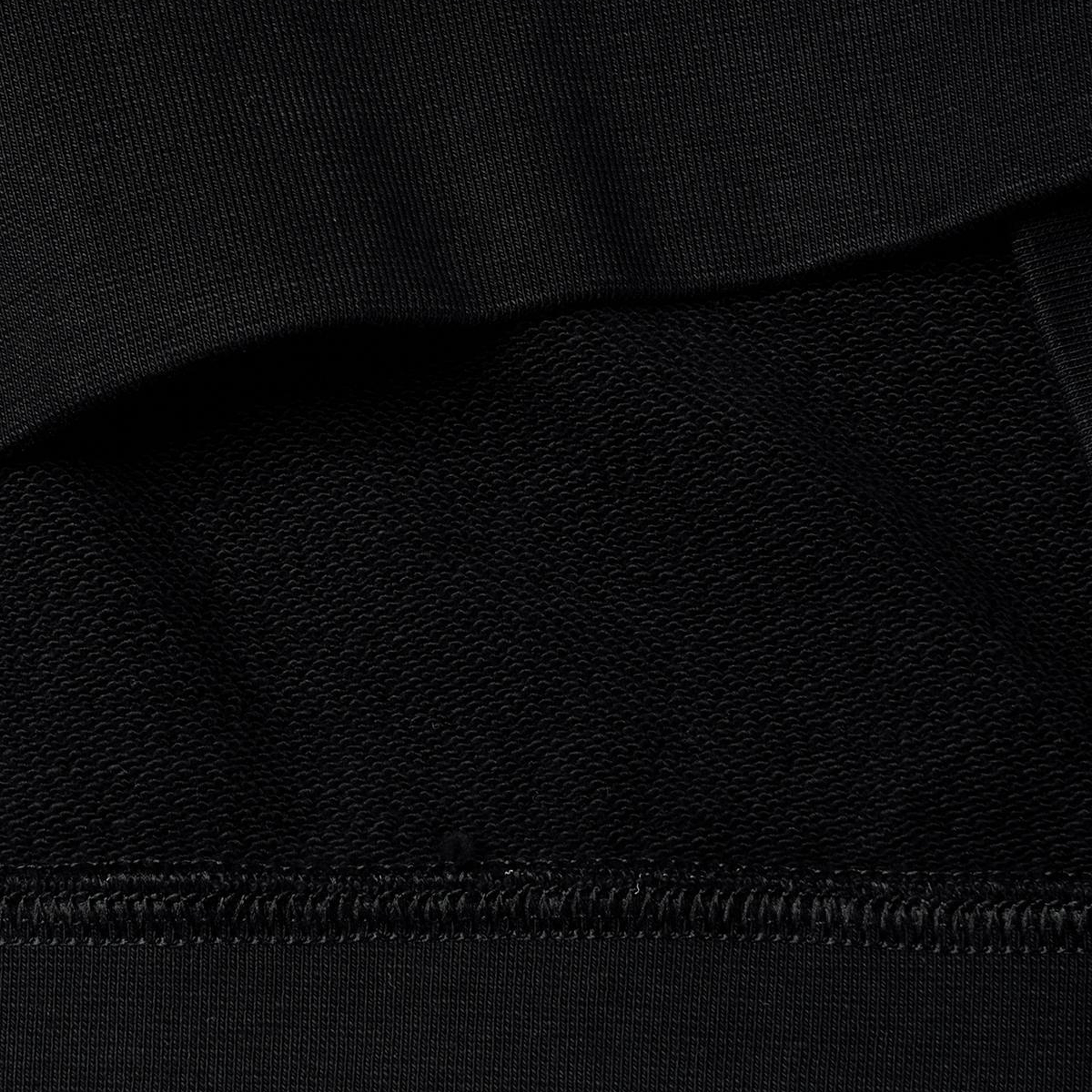 Erkek Siyah %100 Pamuk Önü Logo İşlemeli Bisiklet Yaka Sweatshirt