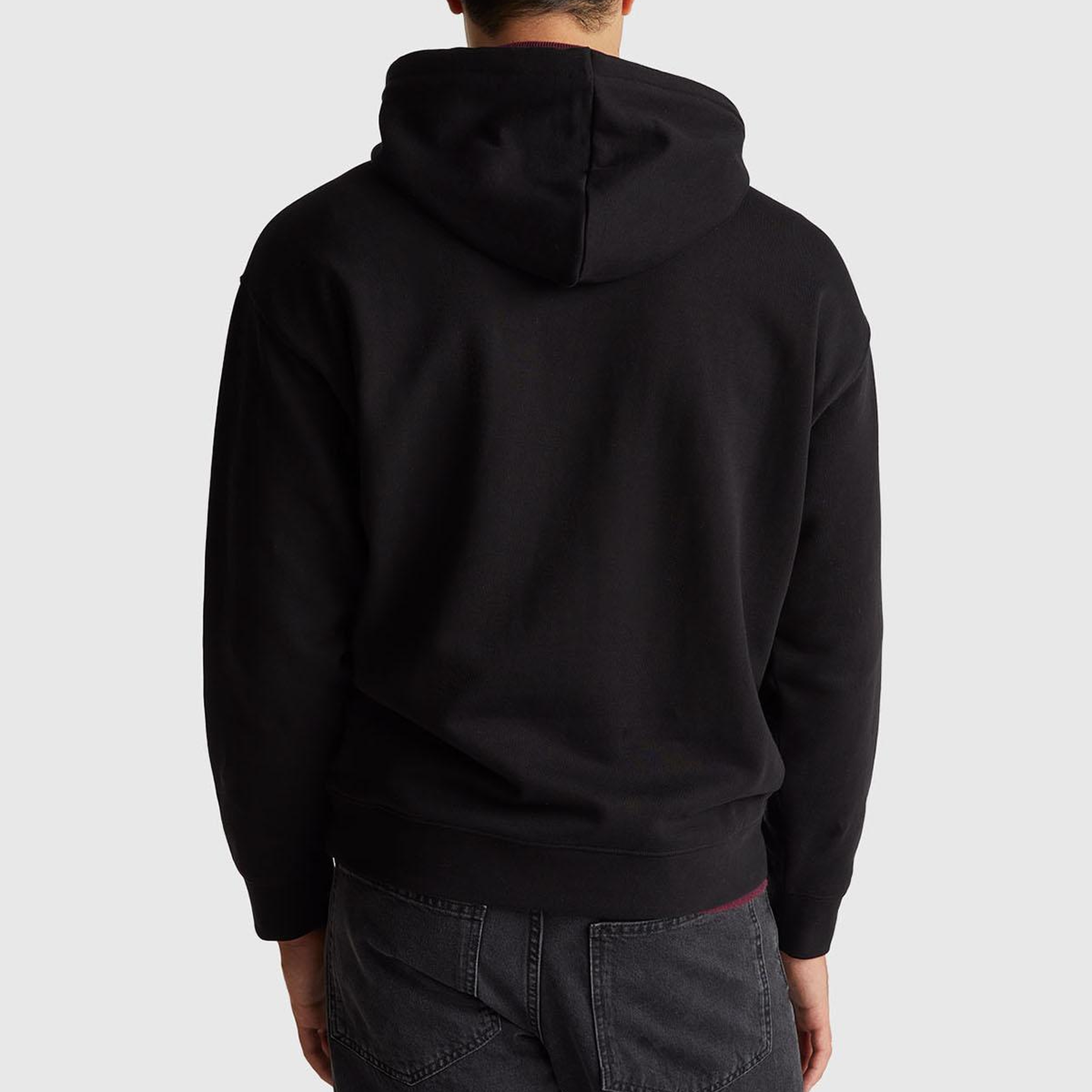 Unisex Siyah Koton Viskoz Karışımlı The Beatles Kapşonlu Sweatshirt