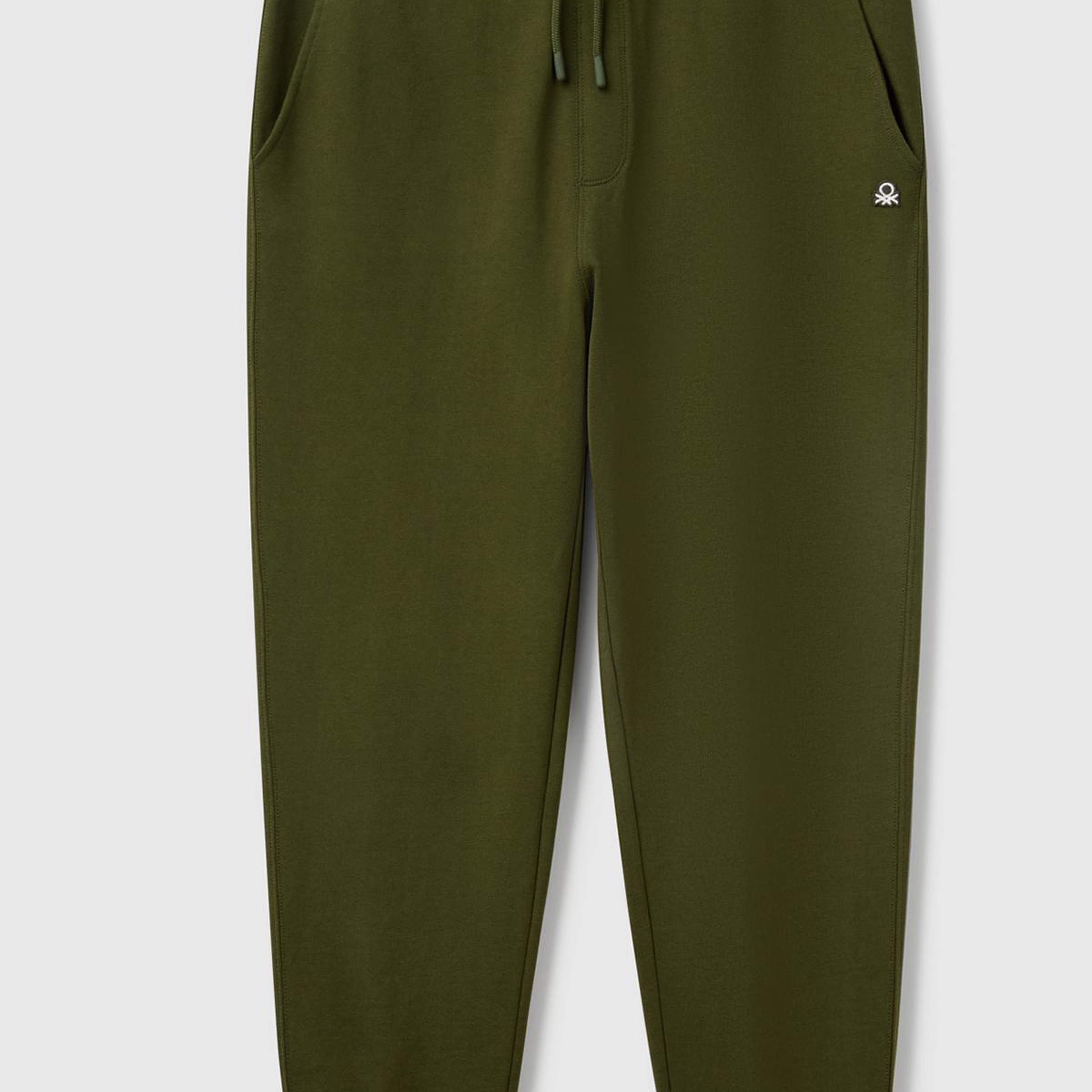 Erkek Haki Yeşilli %100 Pamuk Yanları Cepli Arkası Cep Detaylı Eşofman Altı