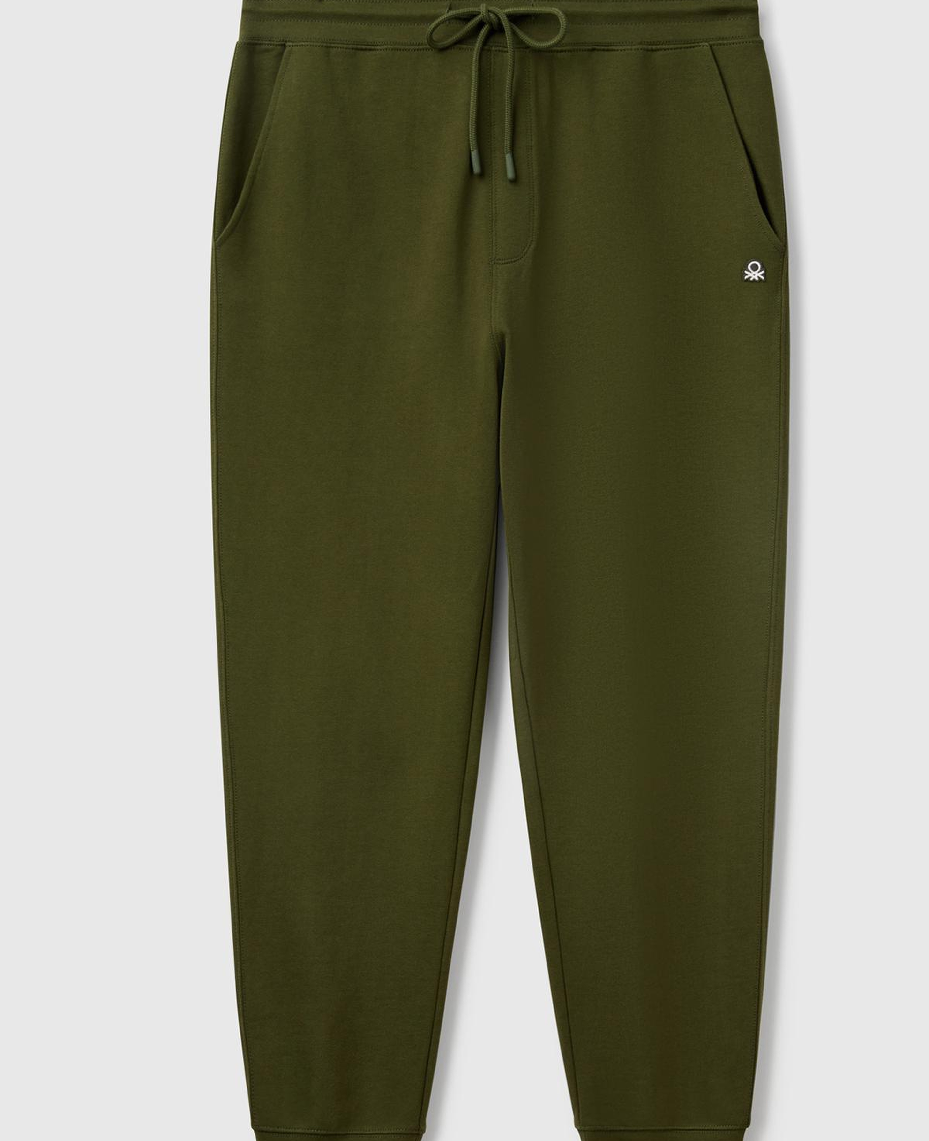 Erkek Haki Yeşilli %100 Pamuk Yanları Cepli Arkası Cep Detaylı Eşofman Altı