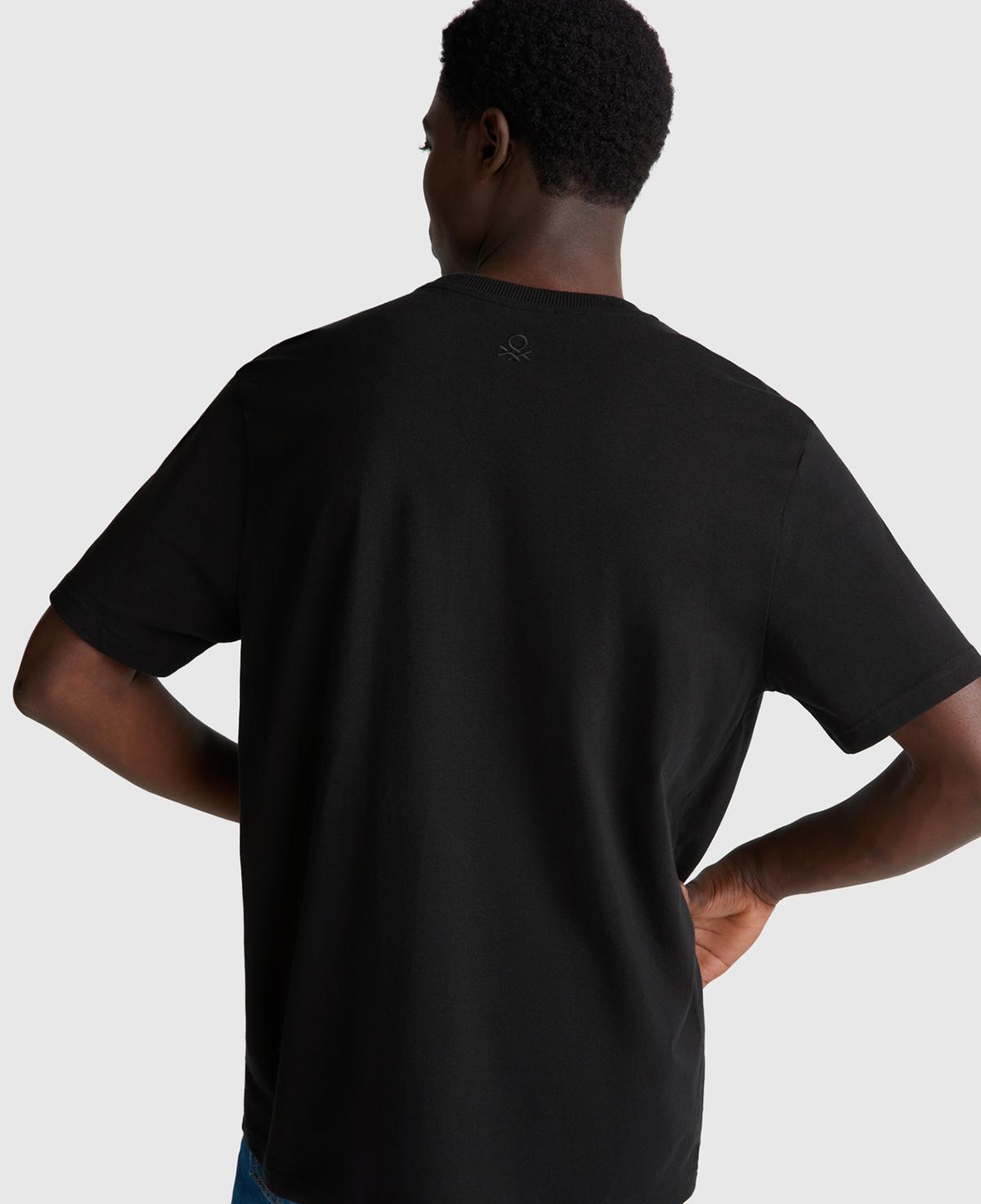 Erkek Siyah %100 Pamuk Yama Cep Detaylı Oversize T-Shirt