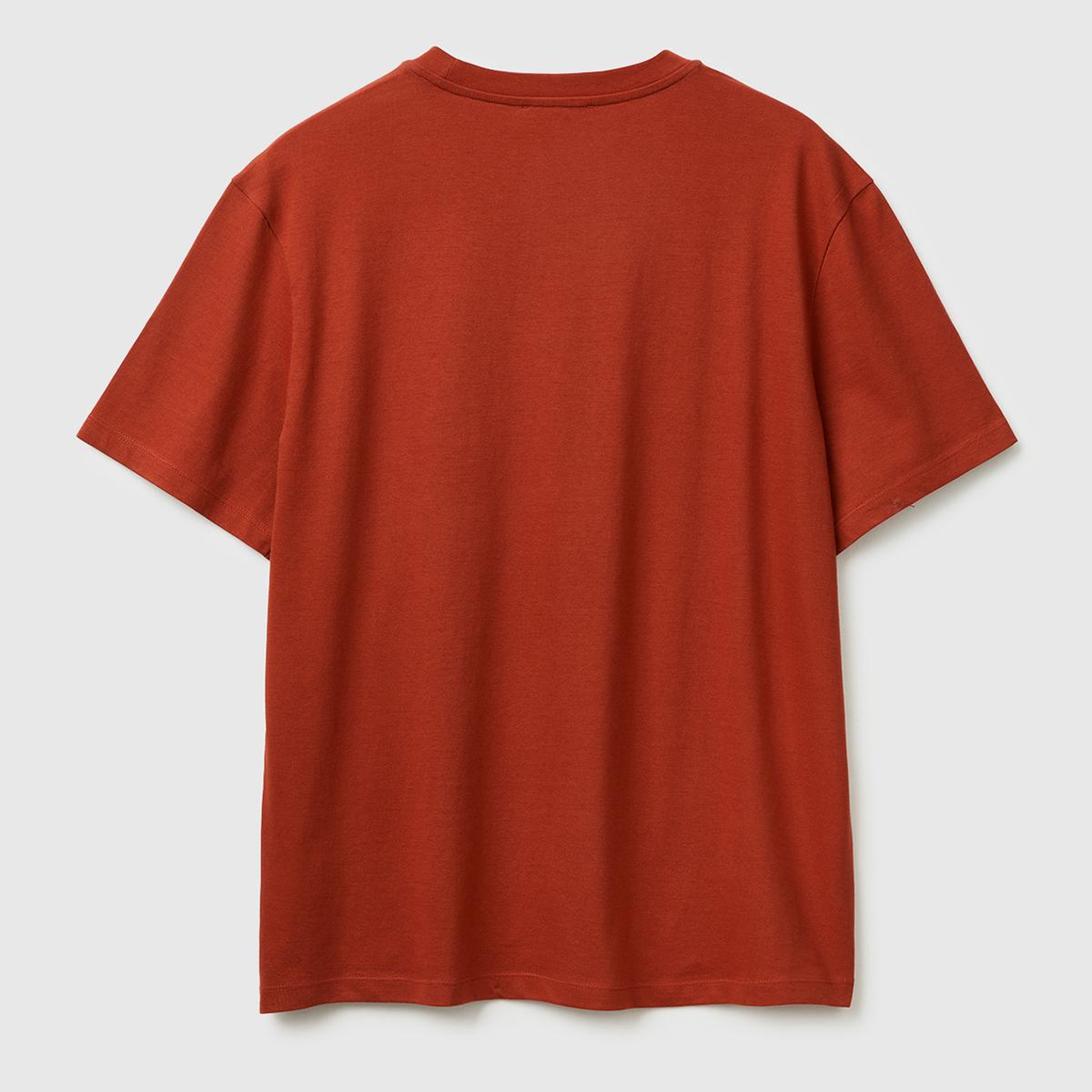 Erkek Kırmızı-UCB %100 Pamuk Önü Logo Baskılı Relax Fit T-Shirt