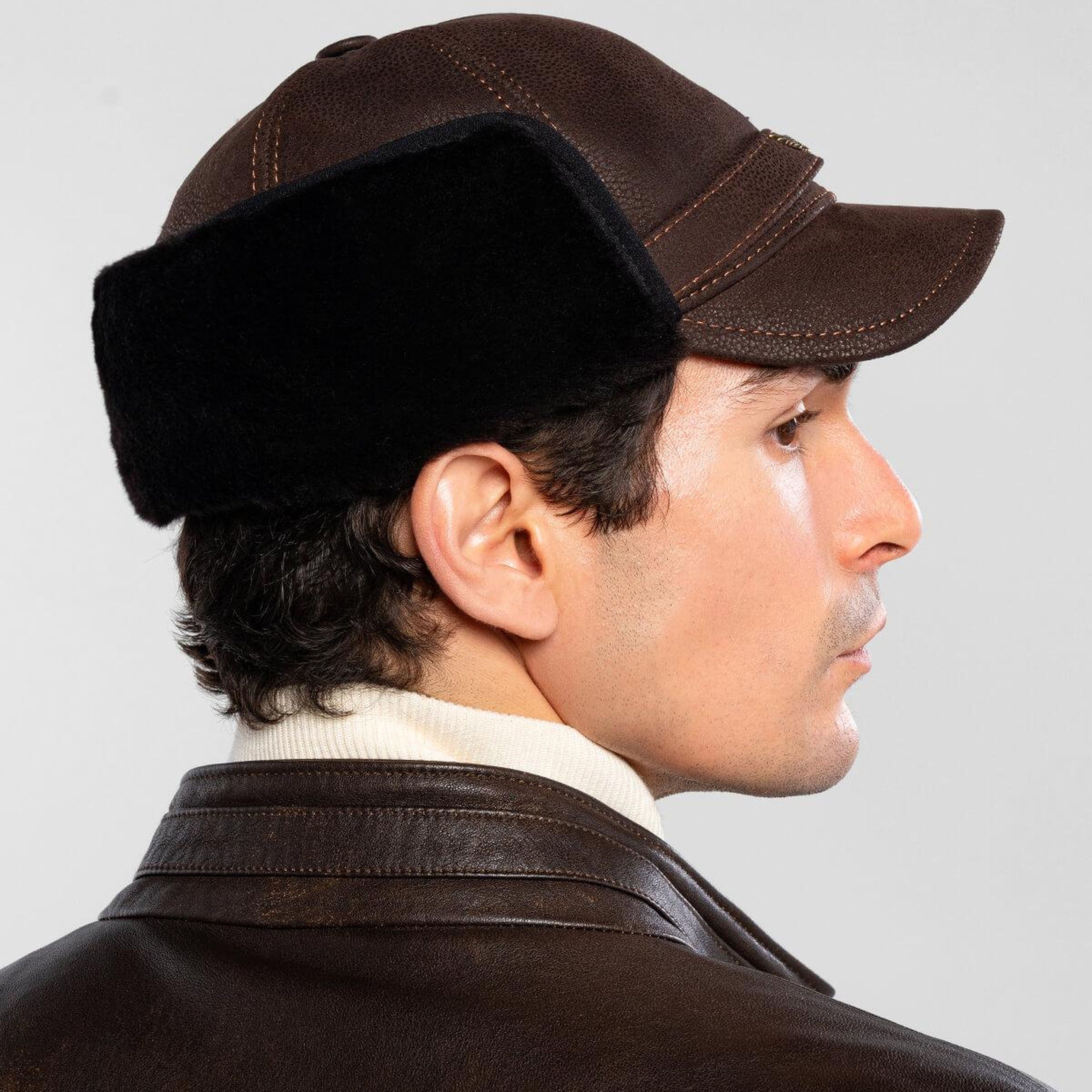 Tamer Tanca Erkek Hakiki Deri Kahverengi Şapka