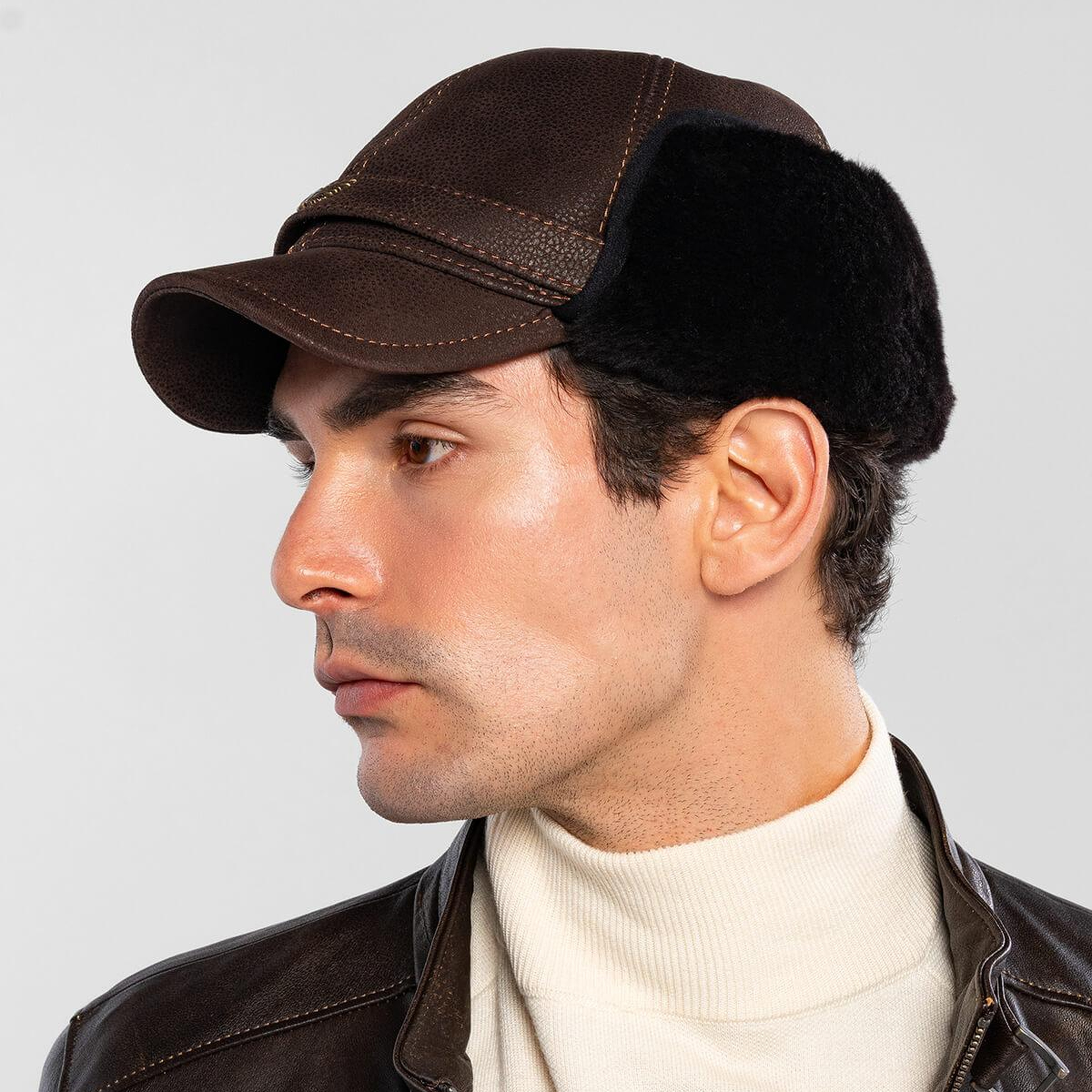 Tamer Tanca Erkek Hakiki Deri Kahverengi Şapka