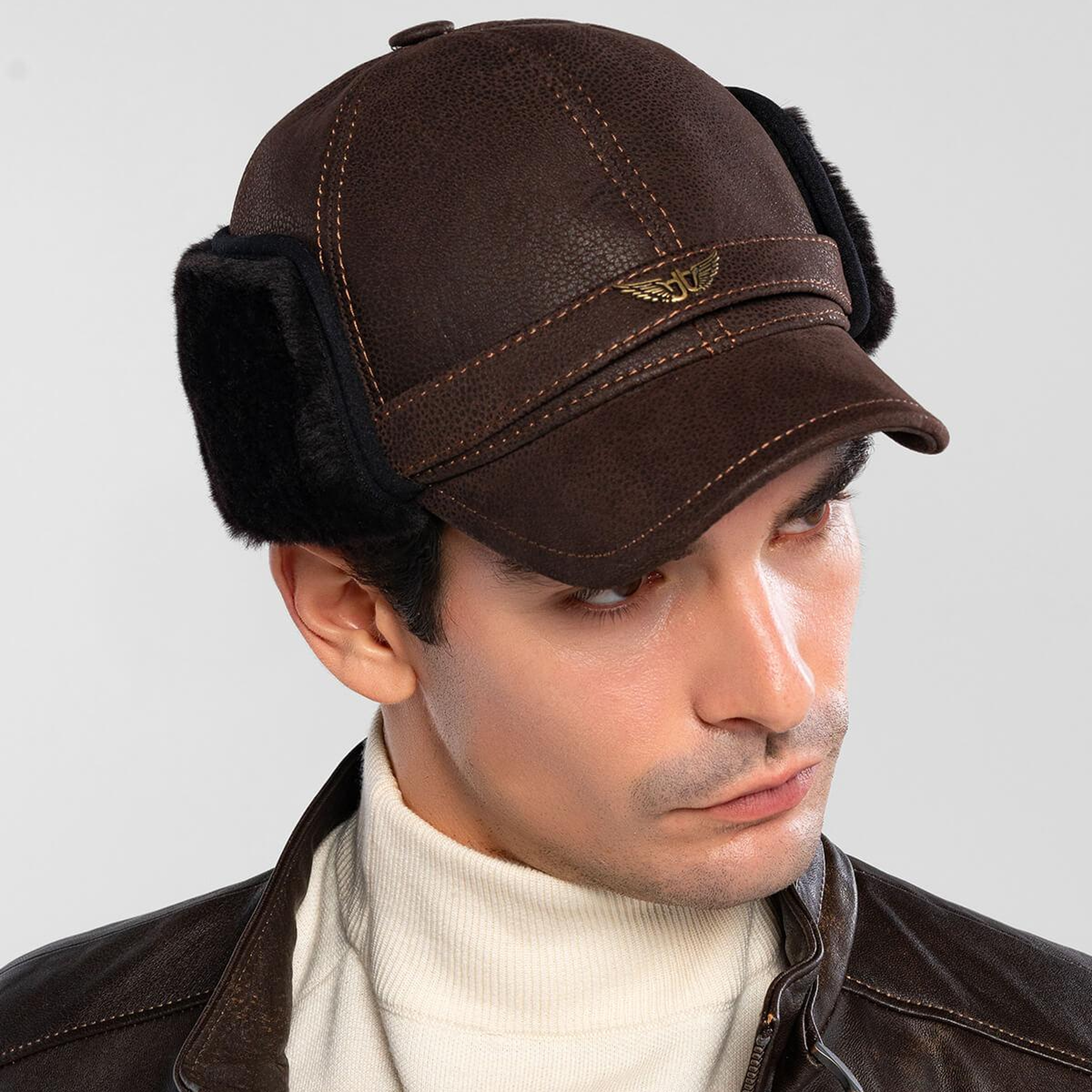 Tamer Tanca Erkek Hakiki Deri Kahverengi Şapka