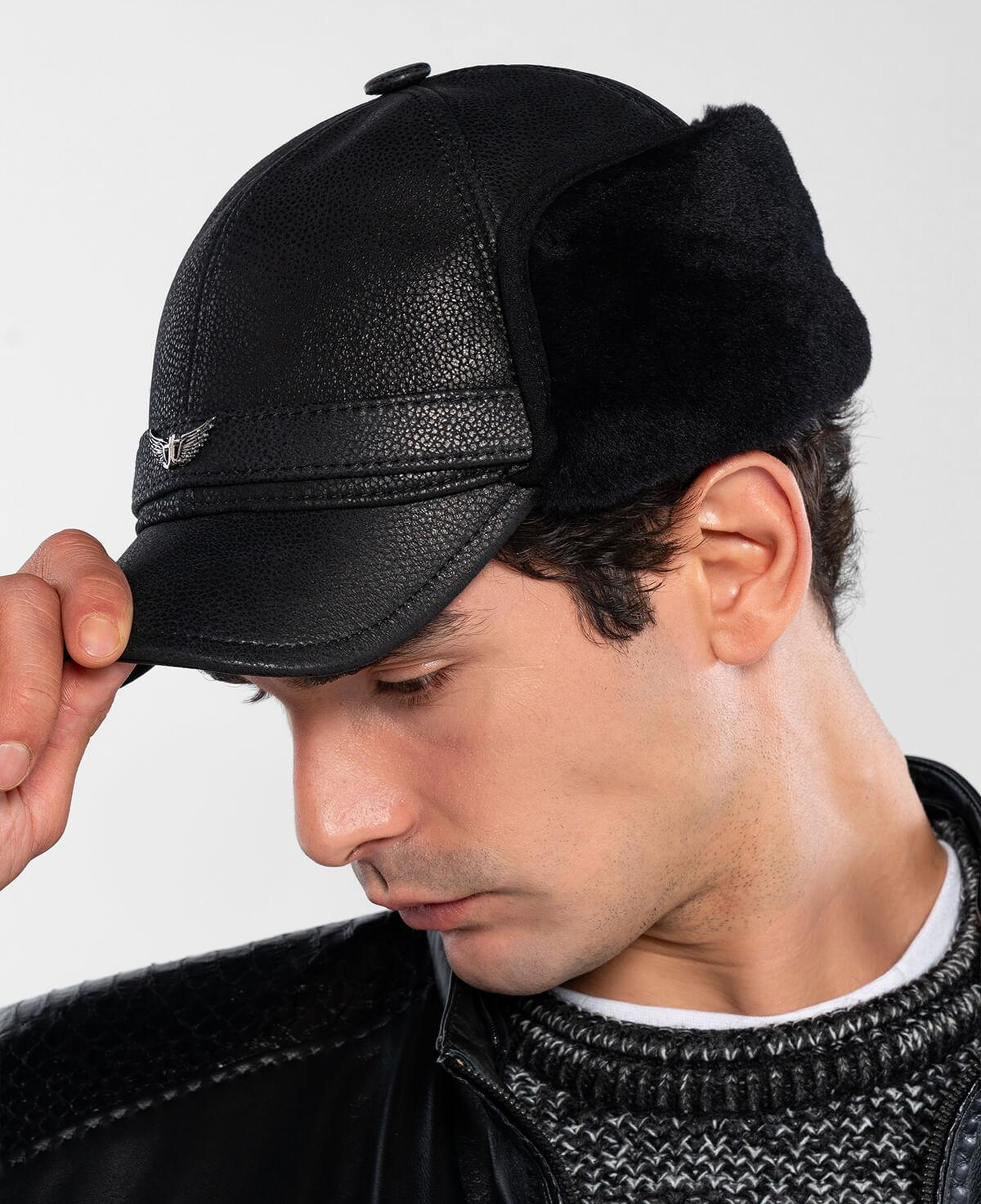 Tamer Tanca Erkek Hakiki Deri Siyah Şapka