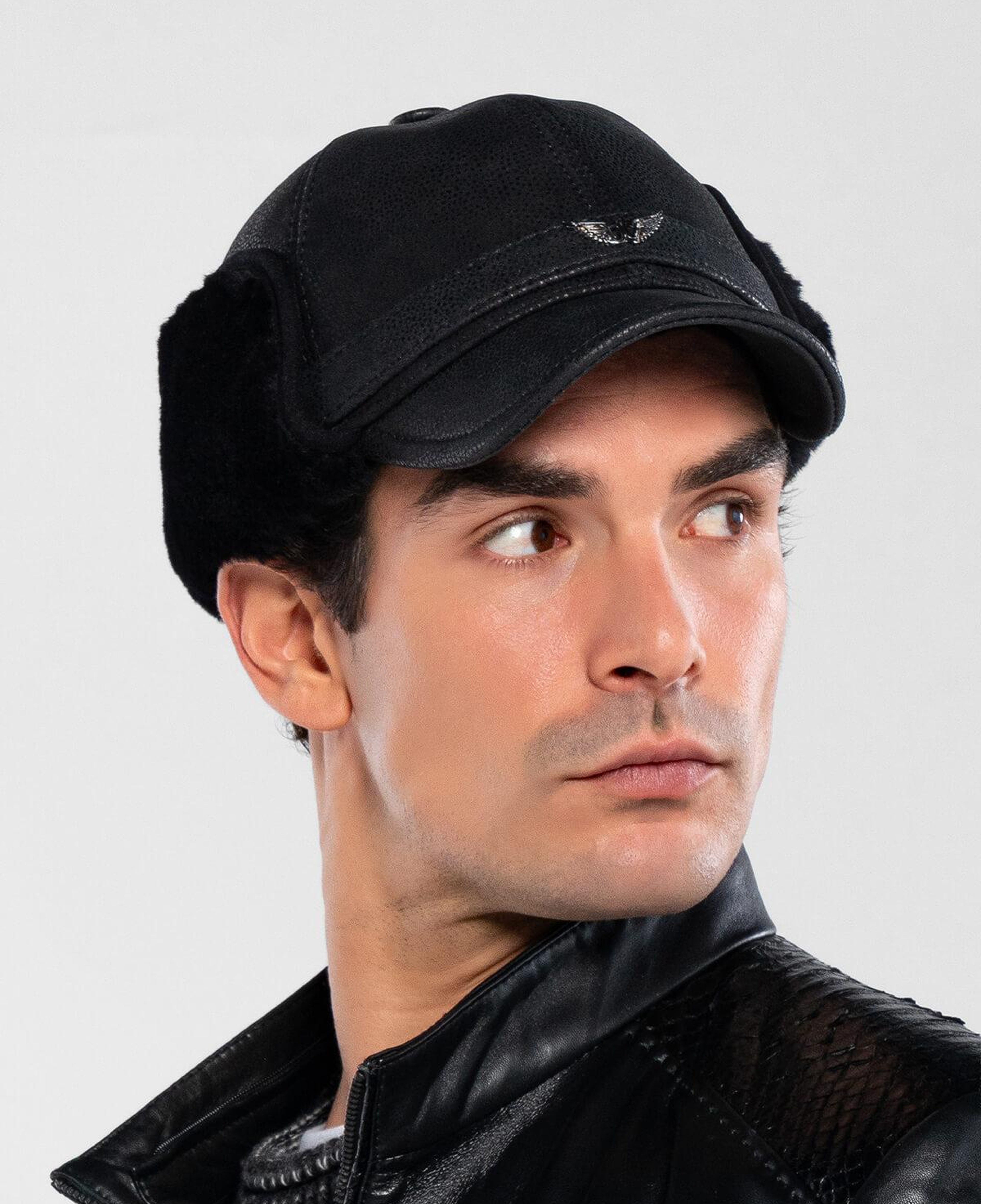 Tamer Tanca Erkek Hakiki Deri Siyah Şapka