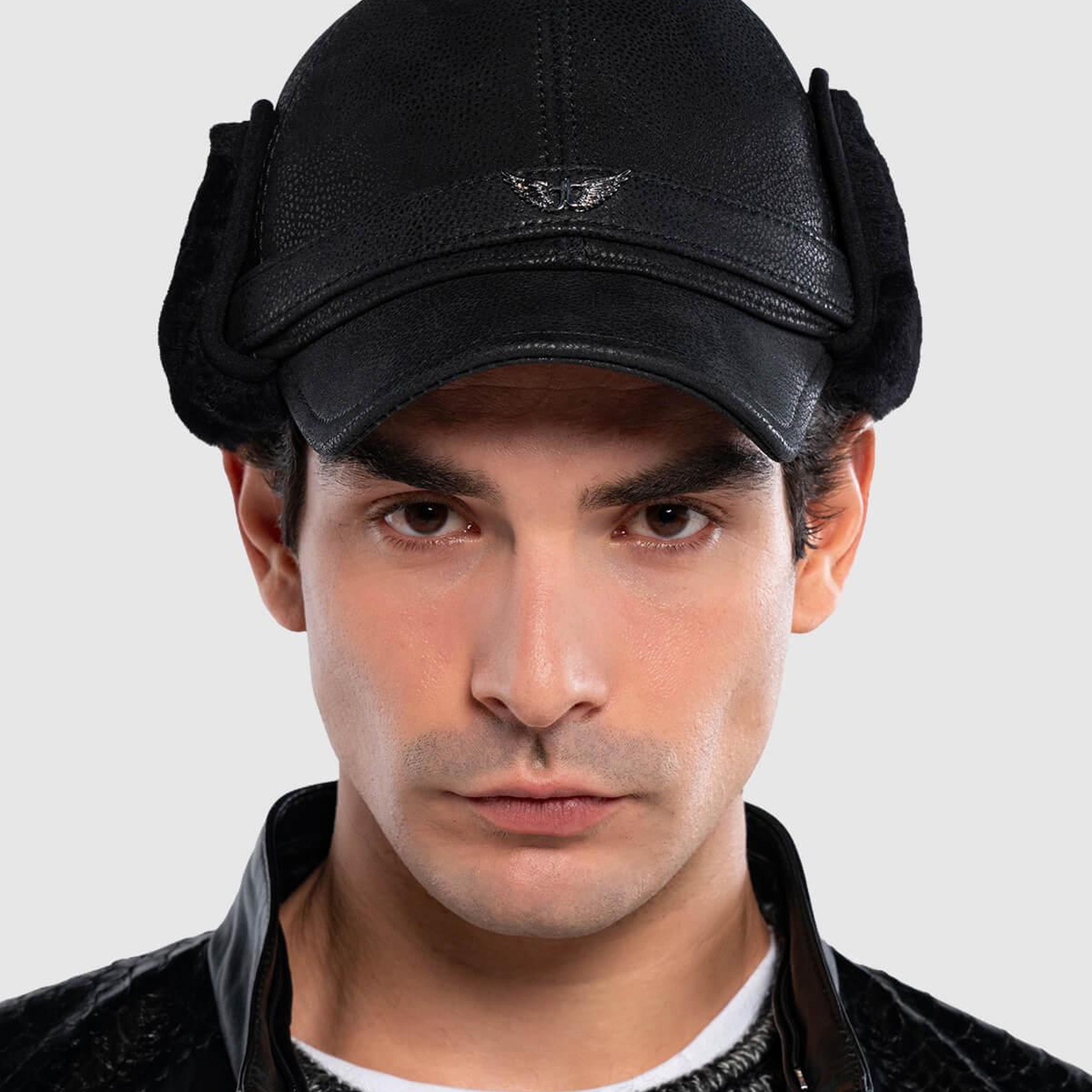 Tamer Tanca Erkek Hakiki Deri Siyah Şapka