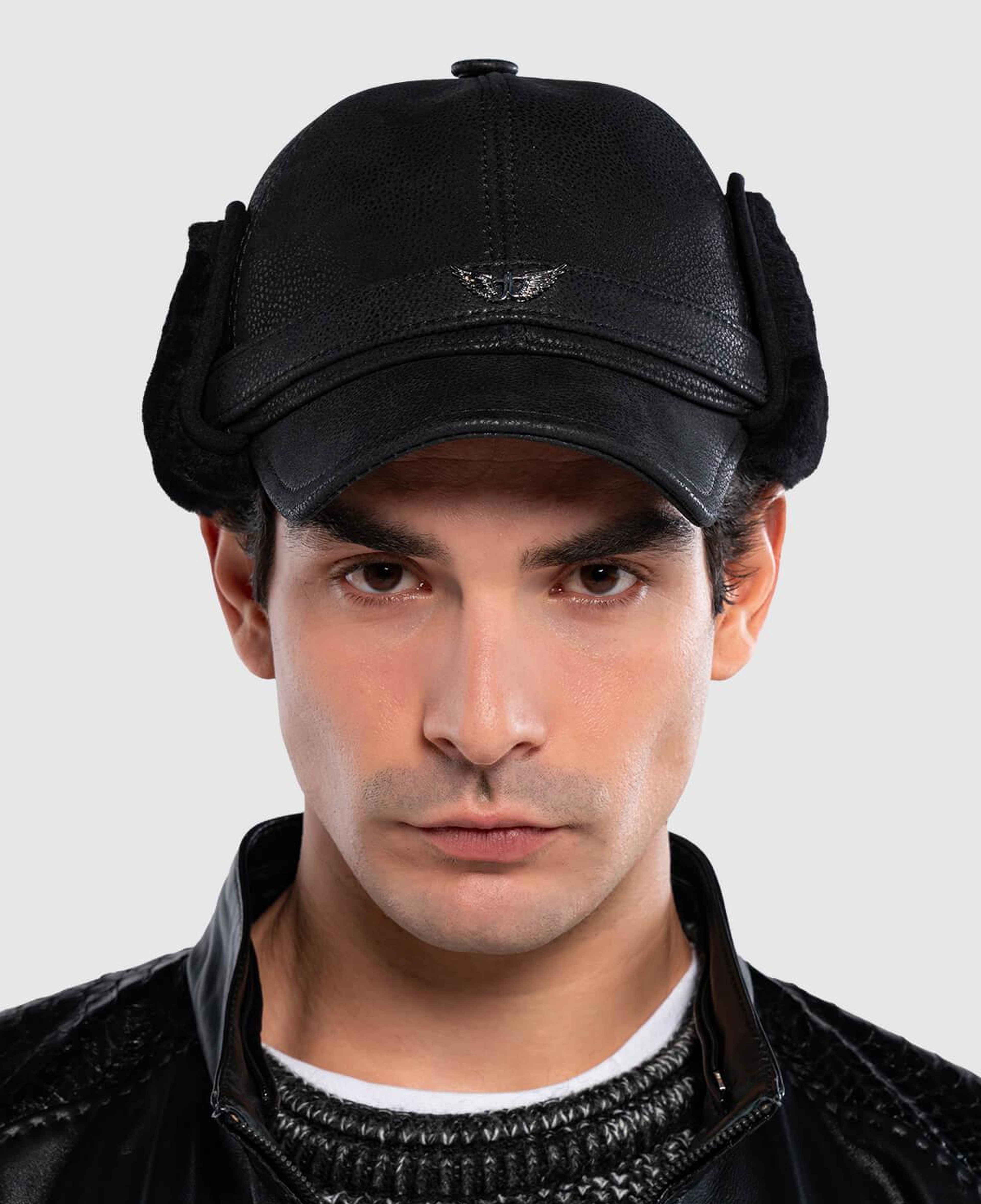Tamer Tanca Erkek Hakiki Deri Siyah Şapka