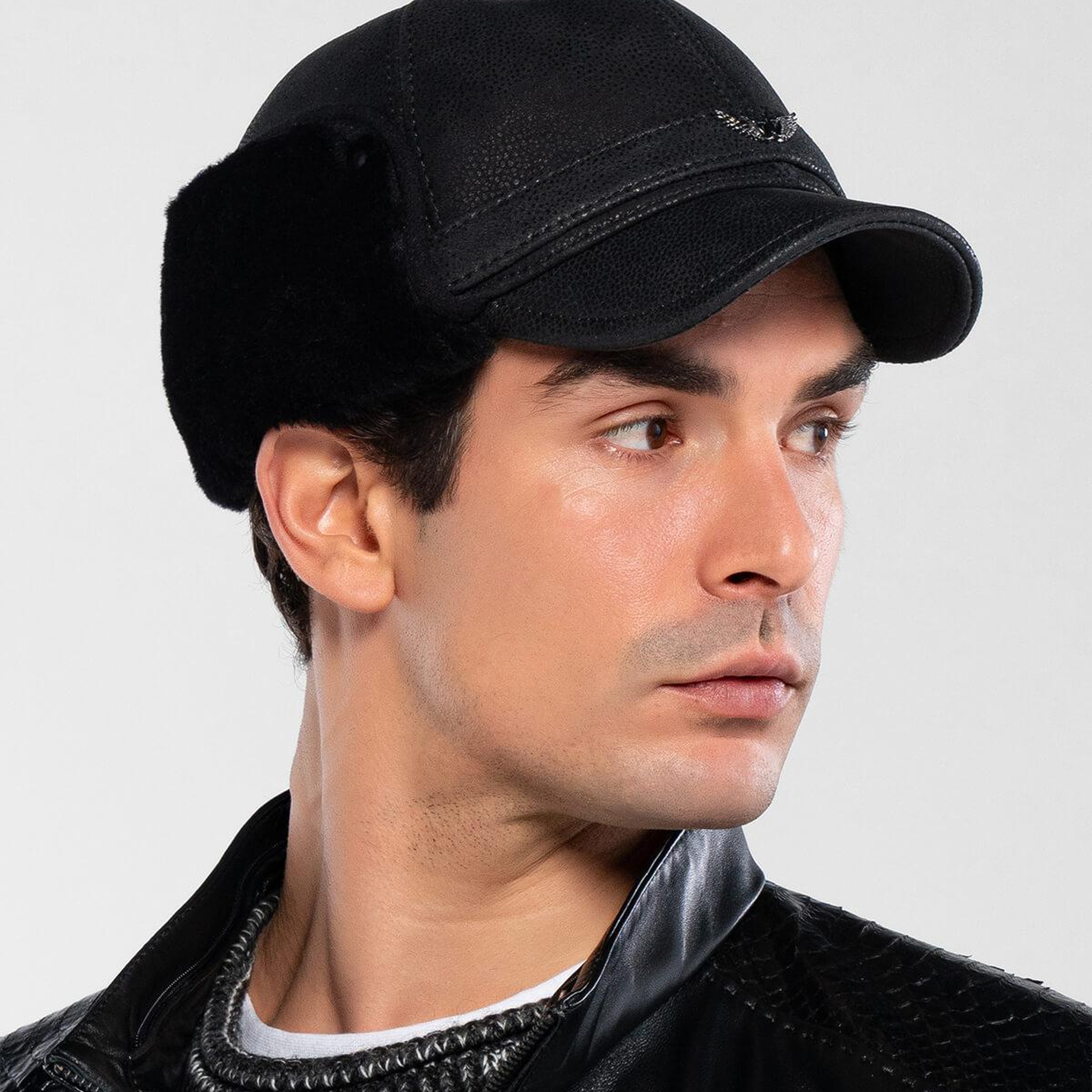 Tamer Tanca Erkek Hakiki Deri Siyah Şapka