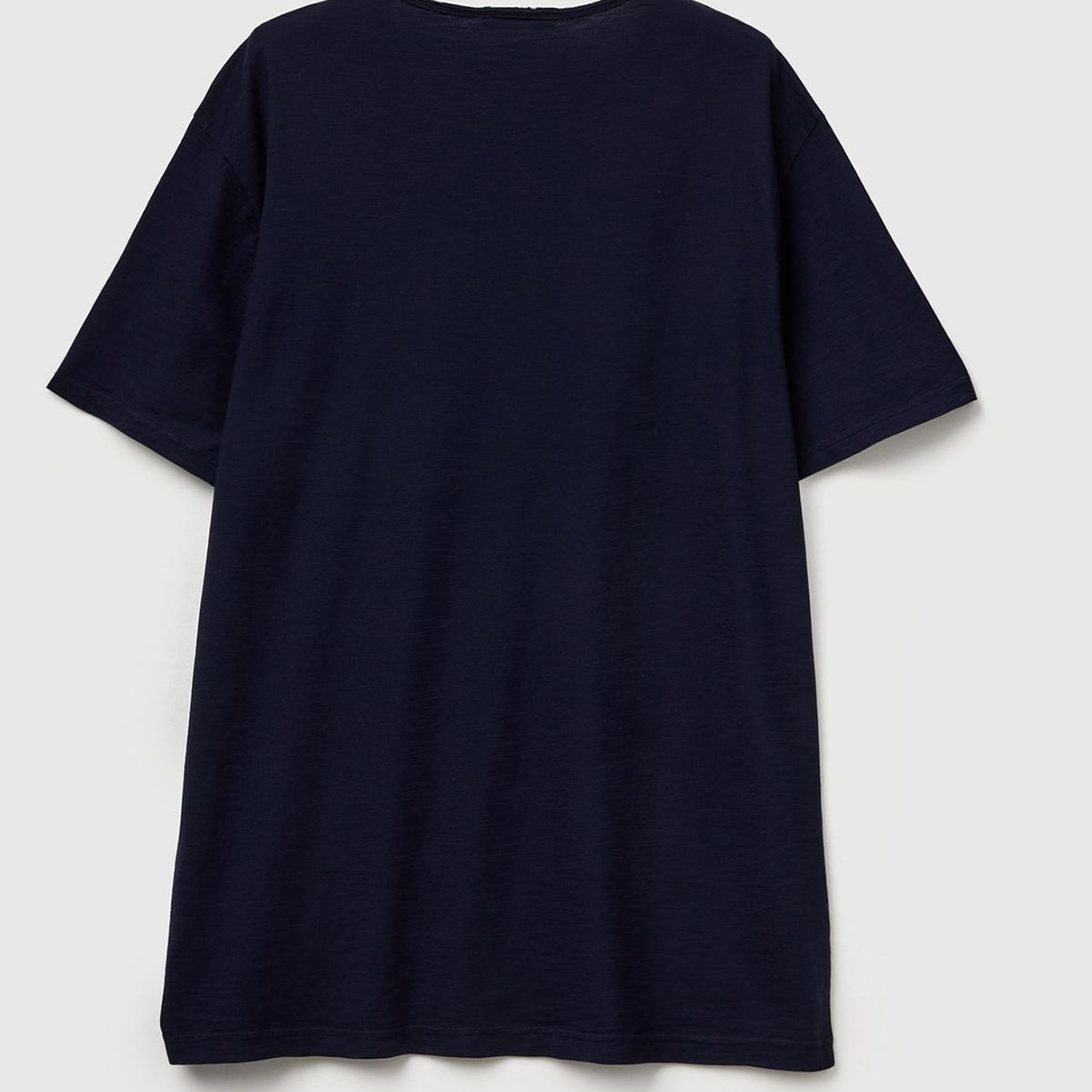 Erkek Lacivert Bisiklet Yaka Slub T-shirt