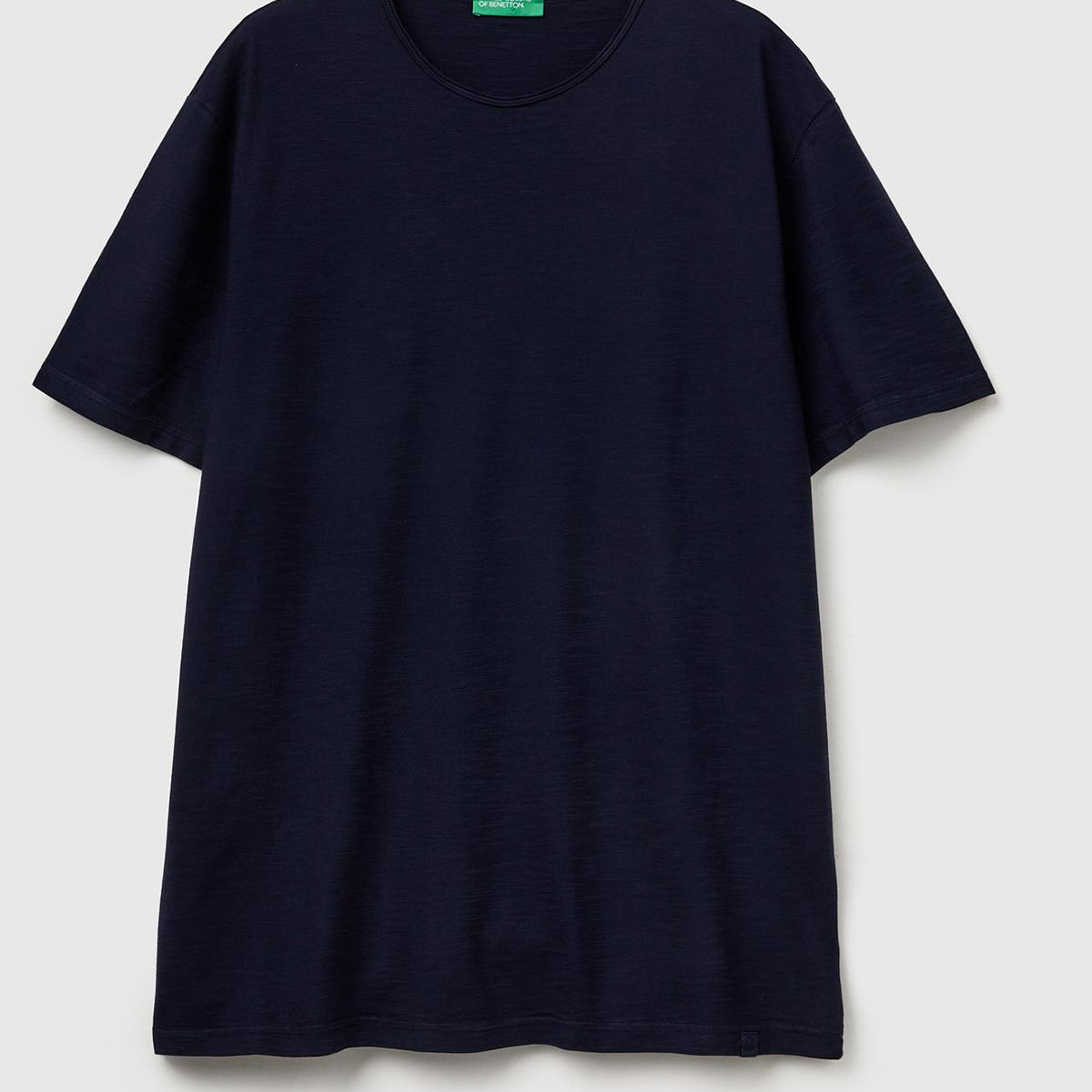 Erkek Lacivert Bisiklet Yaka Slub T-shirt