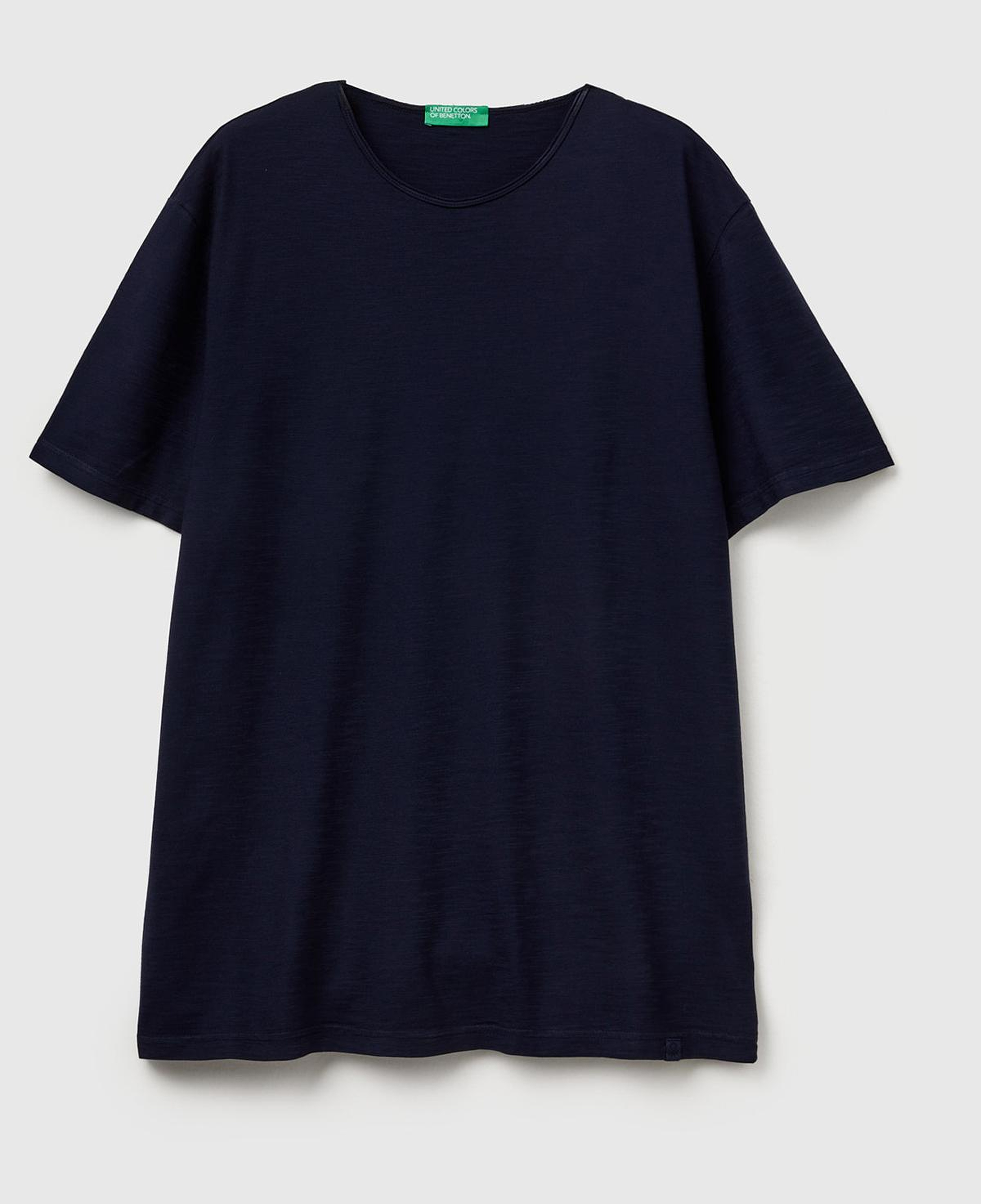 Erkek Lacivert Bisiklet Yaka Slub T-shirt