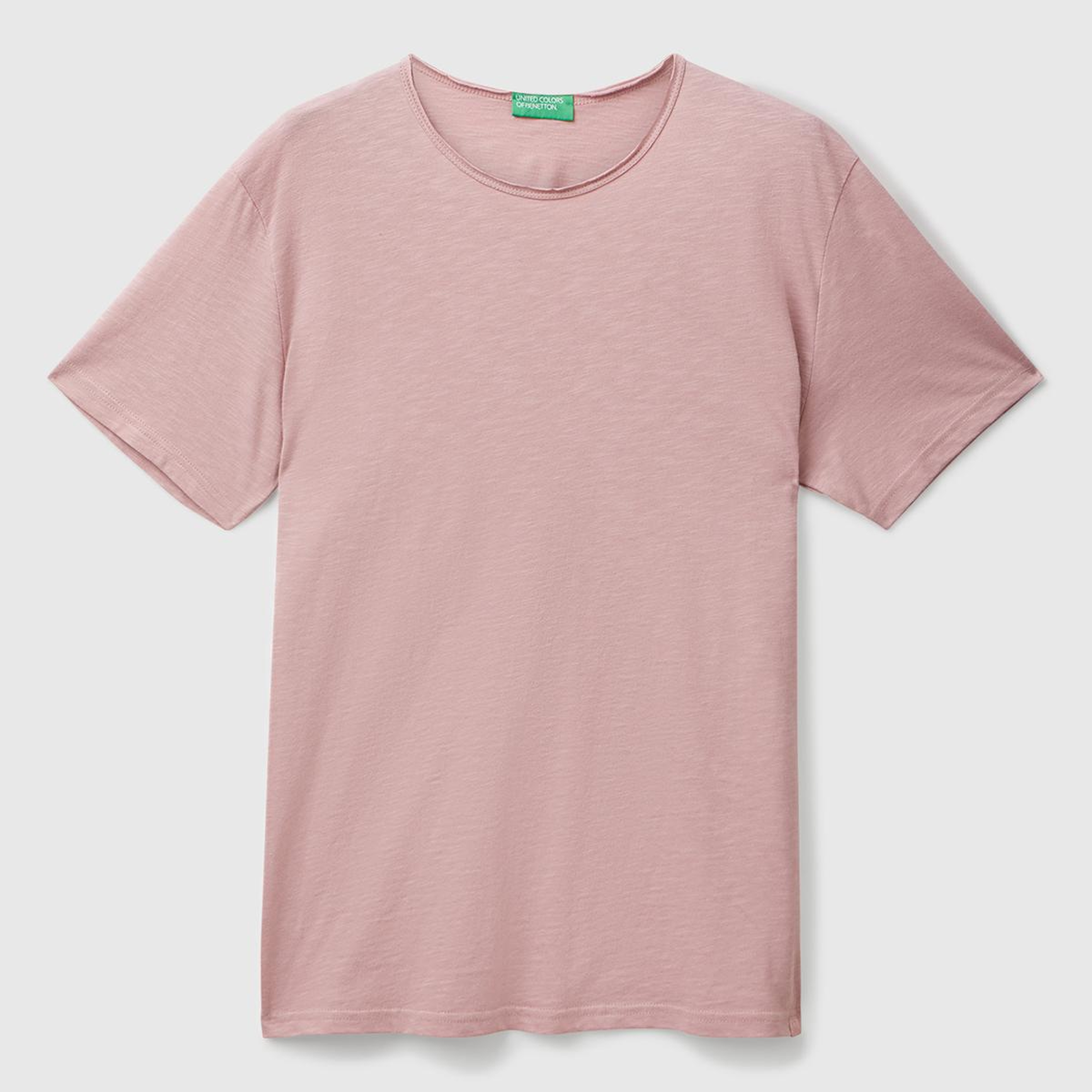 Erkek Pembe Bisiklet Yaka Slub T-shirt