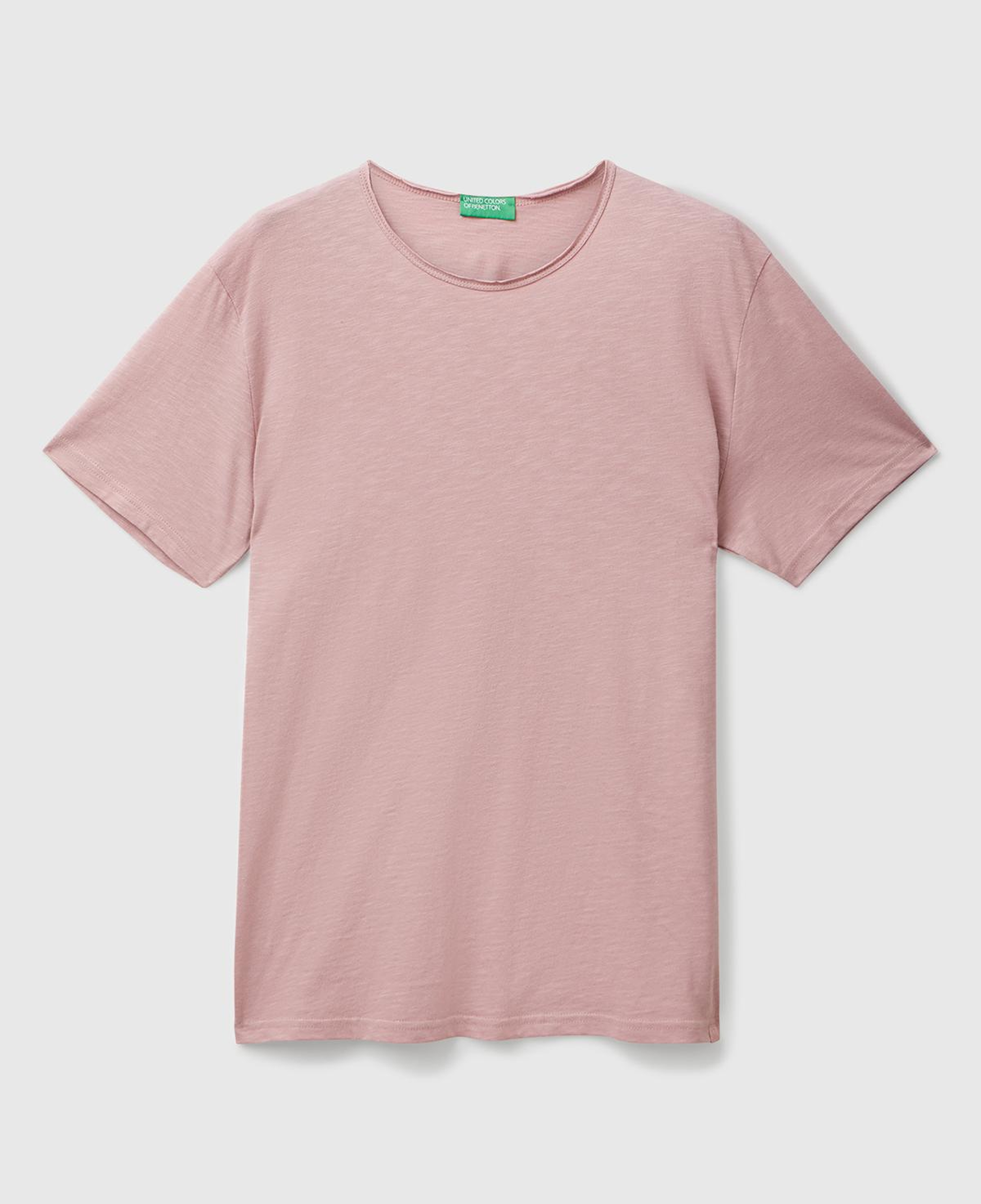 Erkek Pembe Bisiklet Yaka Slub T-shirt