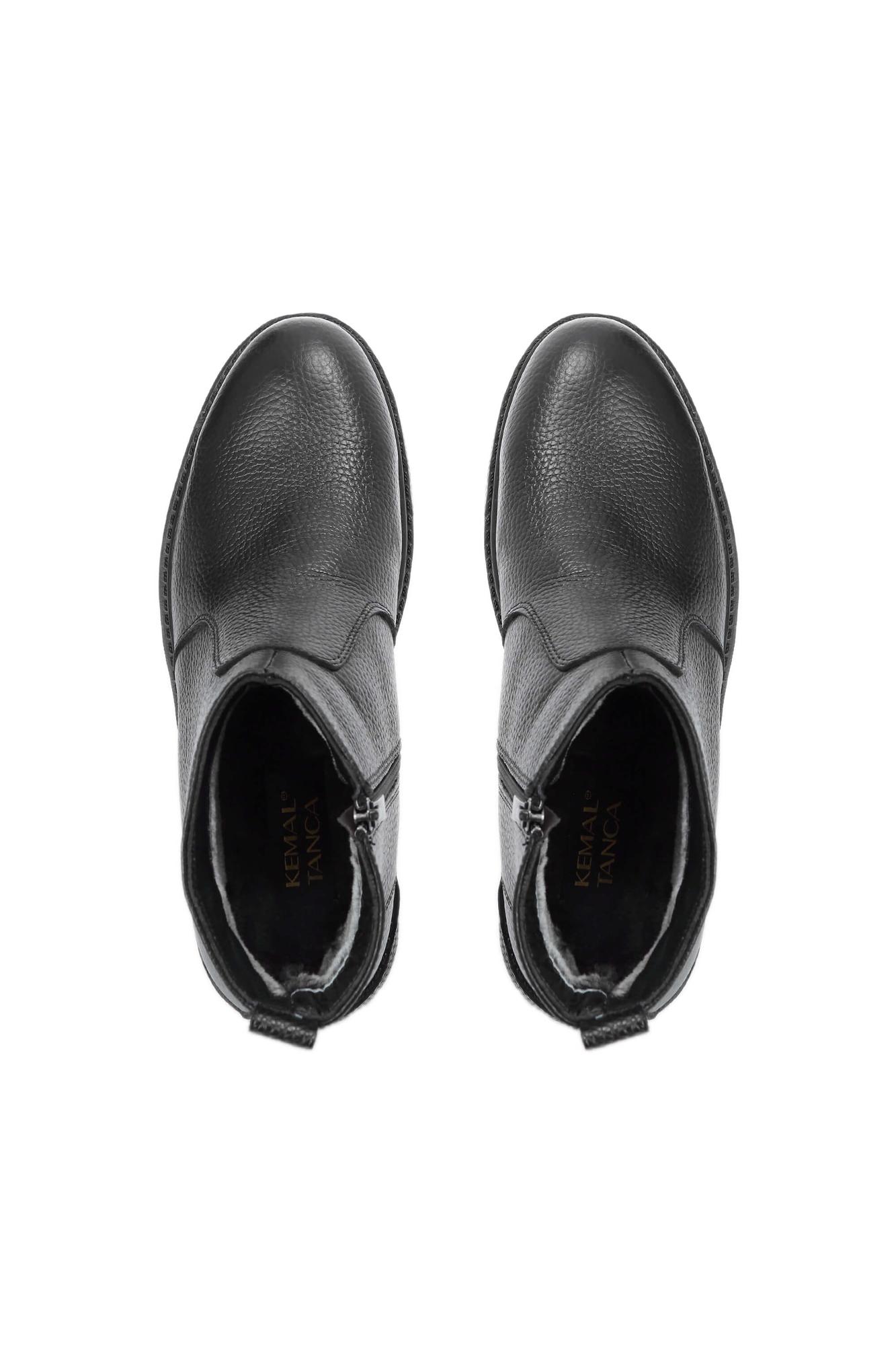 Tamer Tanca Erkek Hakiki Deri Siyah Klasik Bot