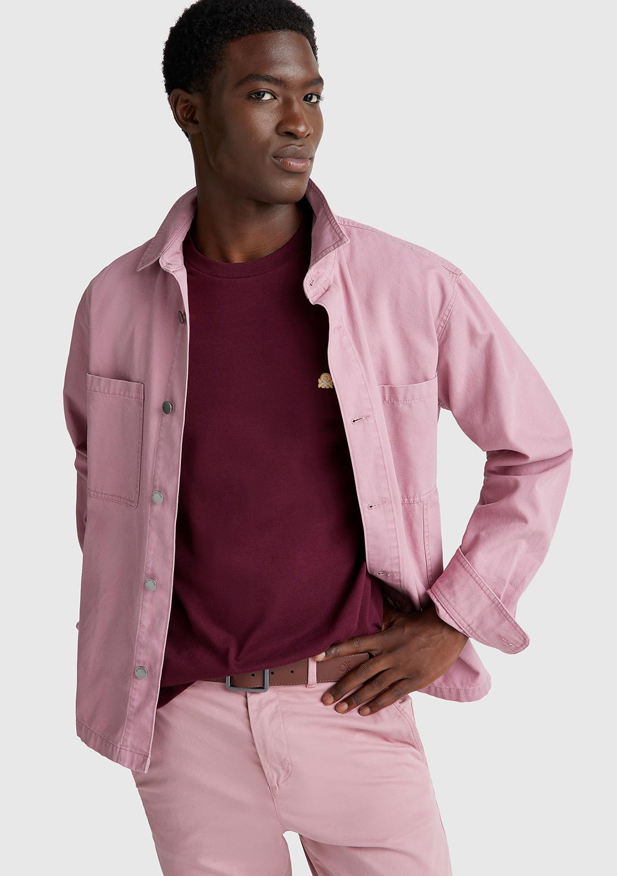 Erkek Bordo %100 Koton Benetton Logolu Bisiklet Yaka T-Shirt