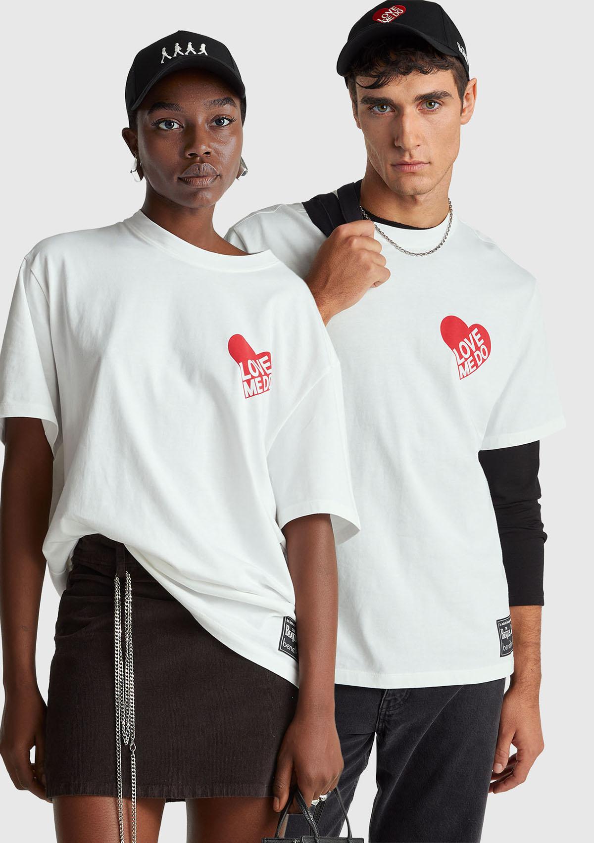 Unisex Beyaz %100 Koton The Beatles Baskılı T-Shirt