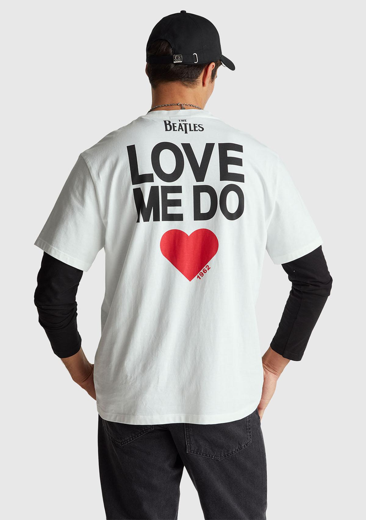 Unisex Beyaz %100 Koton The Beatles Baskılı T-Shirt